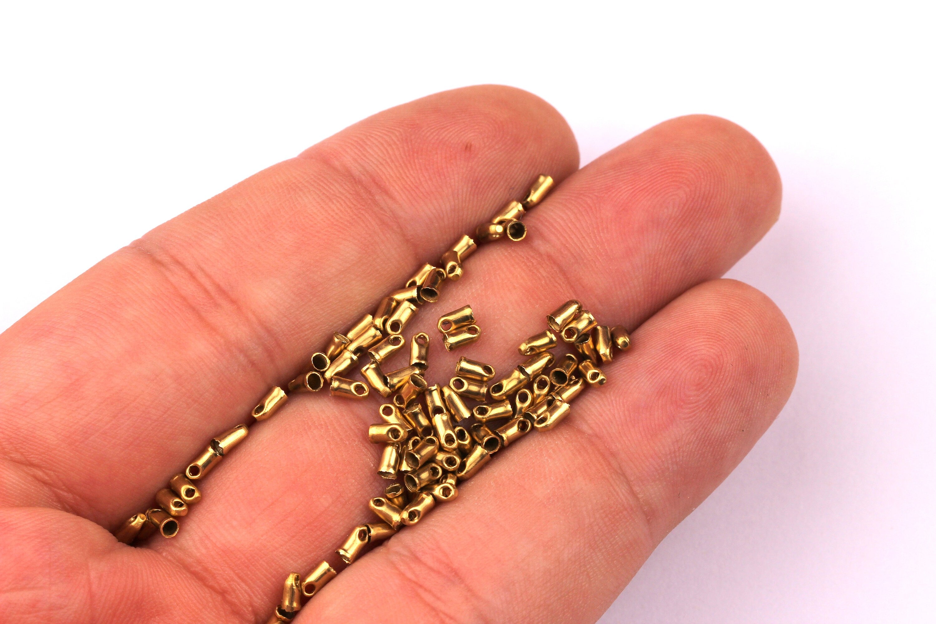 Brass Cord End - 200pcs - Necklace End Caps - Necklace Cord Tip - Jewelry Supplies - 3.8mm - PP1145 - DOMEDBAZAAR