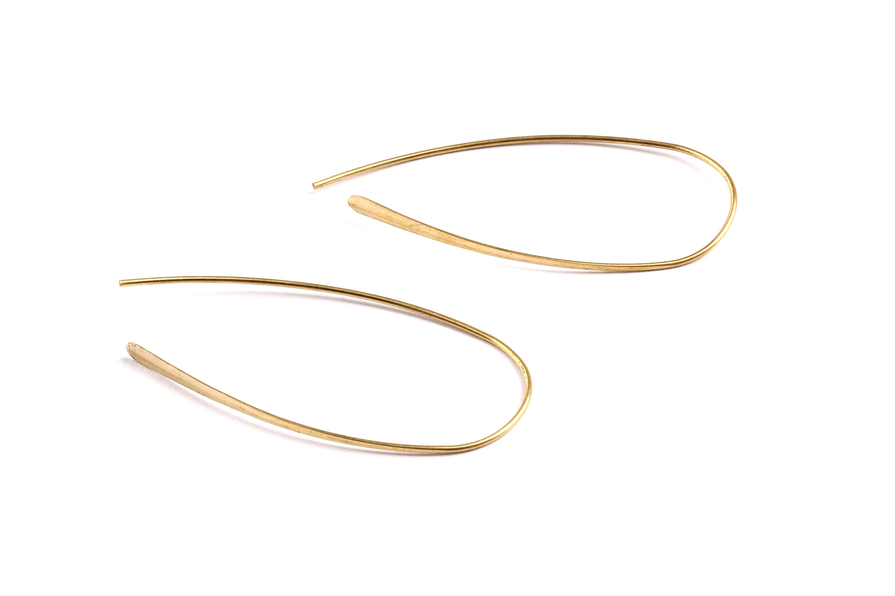 Brass Earring Wire - Raw Brass Ear Wire - Earring Findings - Jewelry Supplies - 48x20x0.8mm - PP1320 - DOMEDBAZAAR