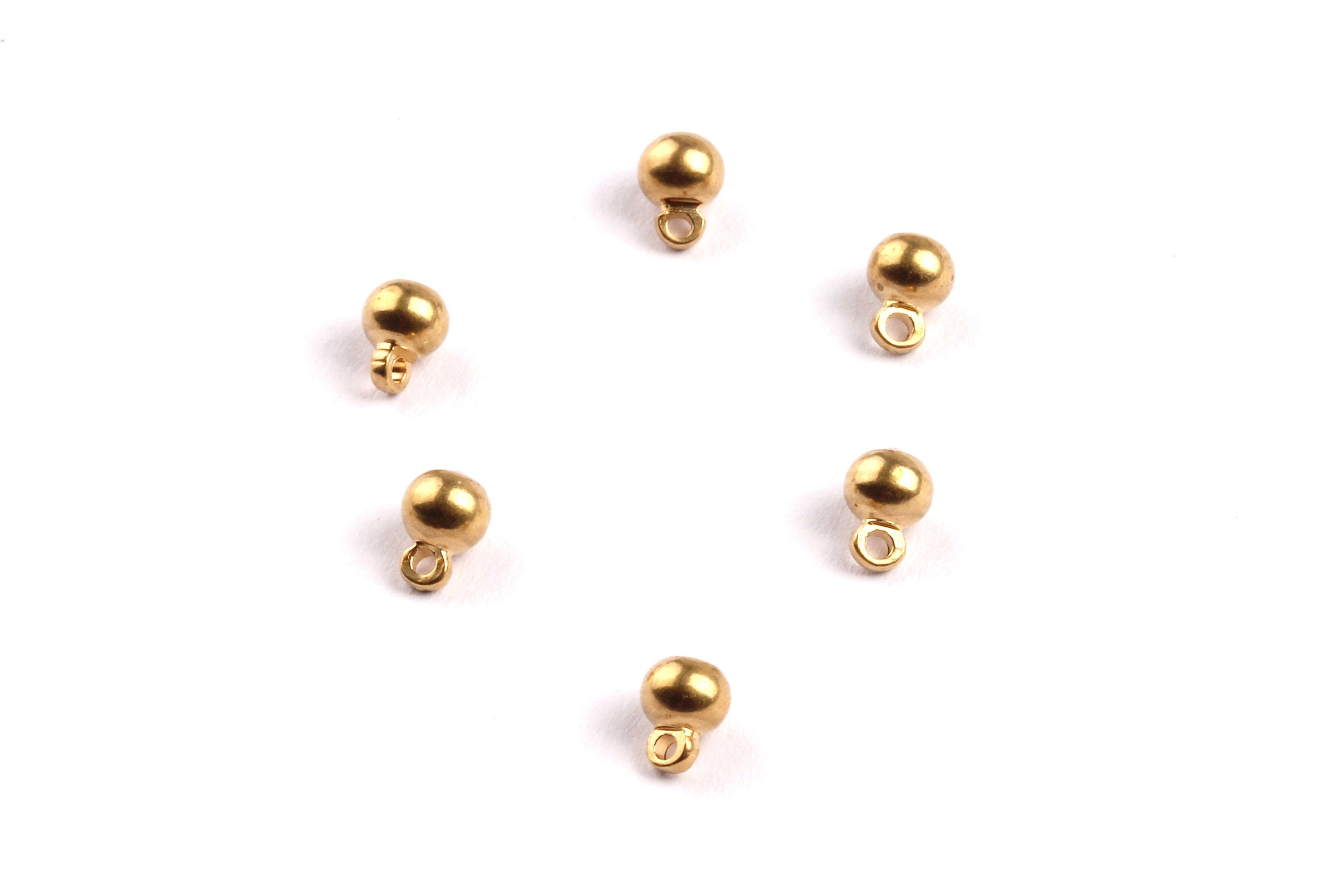 Brass Ball Charms - Raw Brass Ball Charms - Earring Findings - Jewelry Supplies - 5x4x1mm - PP1332 - DOMEDBAZAAR