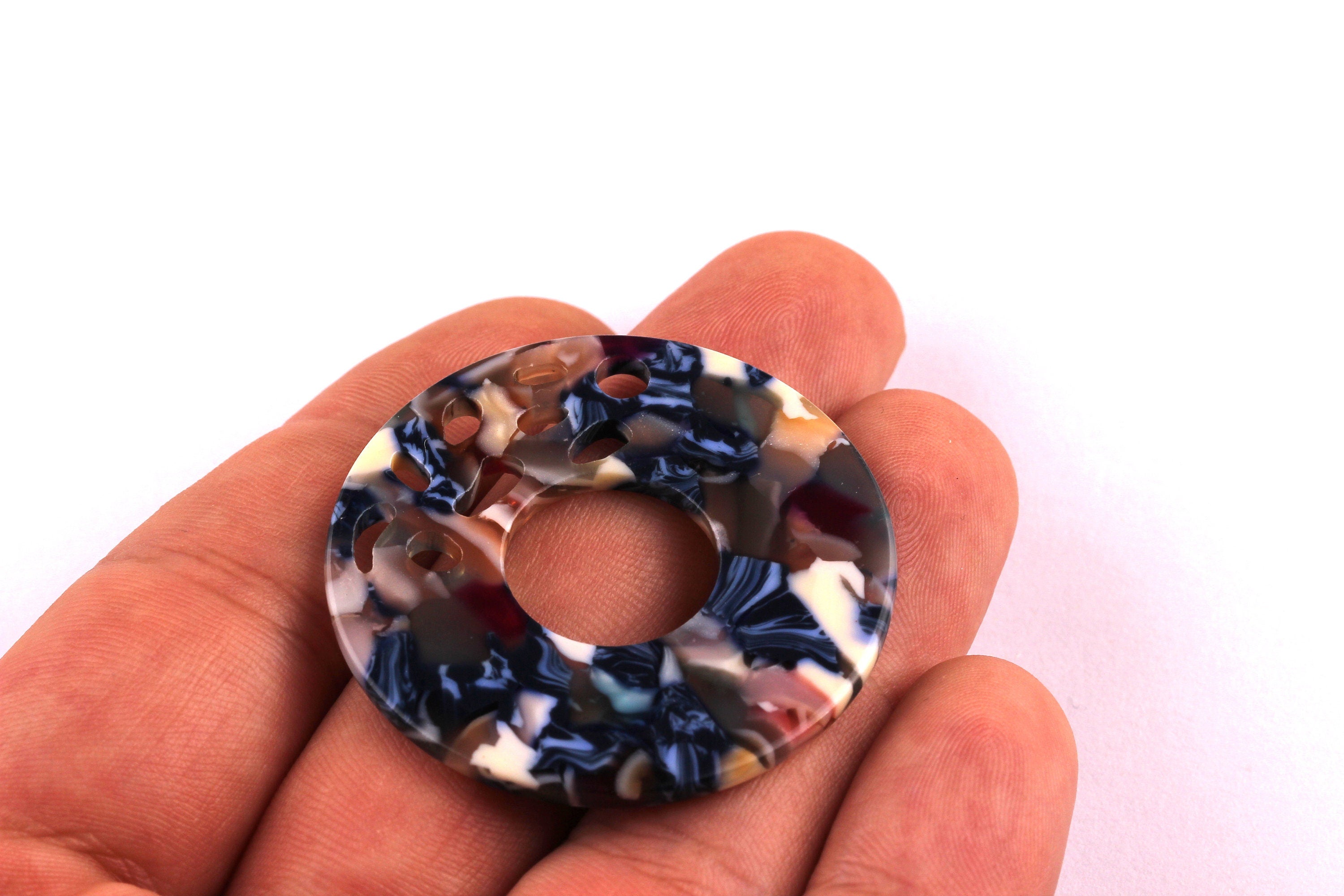 Acetate Circle Charms - Circle Earrings and Pendant - Earring Findings - Jewelry Supplies - Color Code: A19 - 40x2.5mm - AC1032F - DOMEDBAZAAR