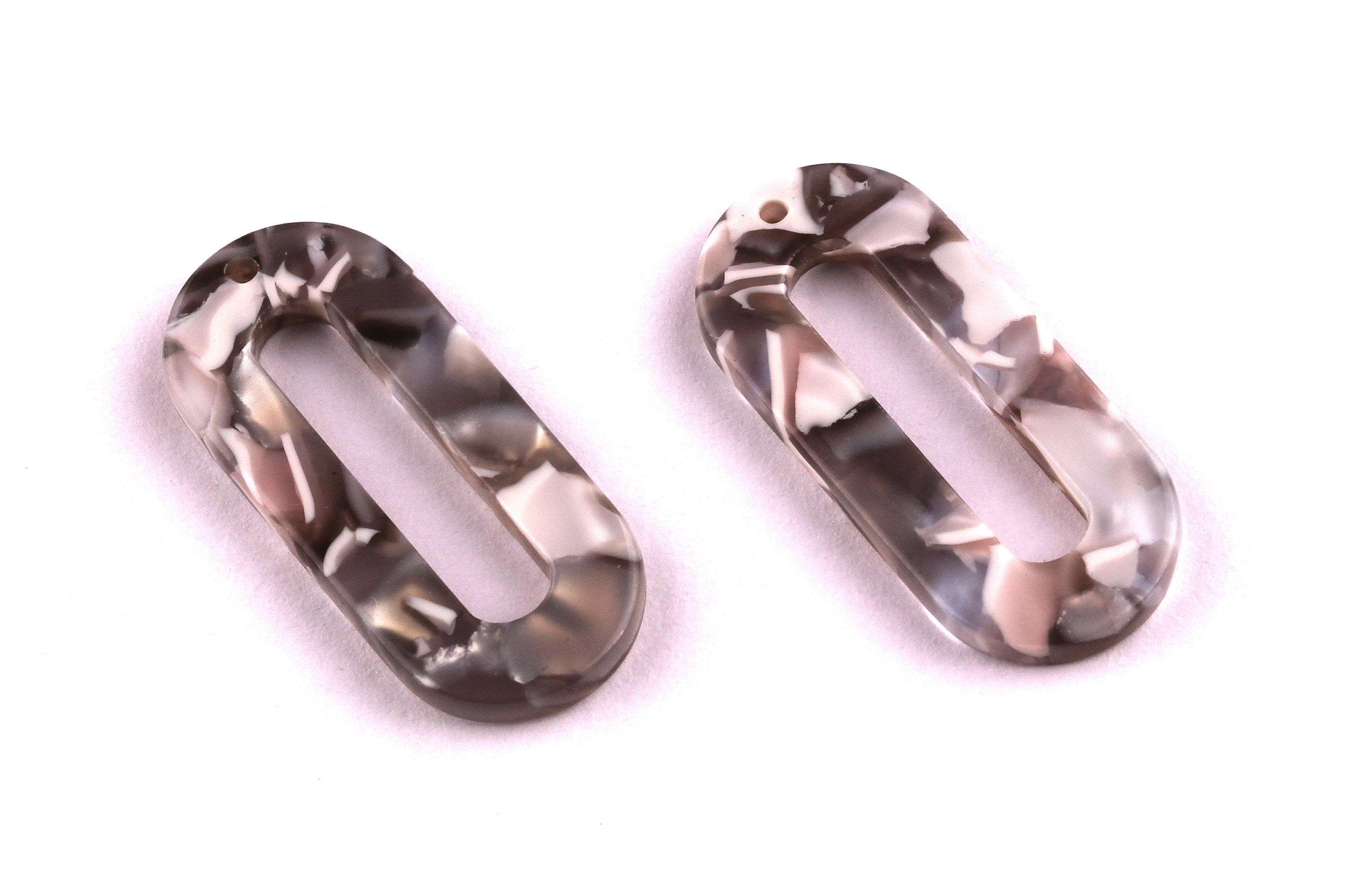 Acetate Oval & Zero Charms - Oval Earrings and Pendant - Earring Findings - Jewelry Supplies - Color Code: A20 - 30x13.5x2.6mm - AC1033E - DOMEDBAZAAR