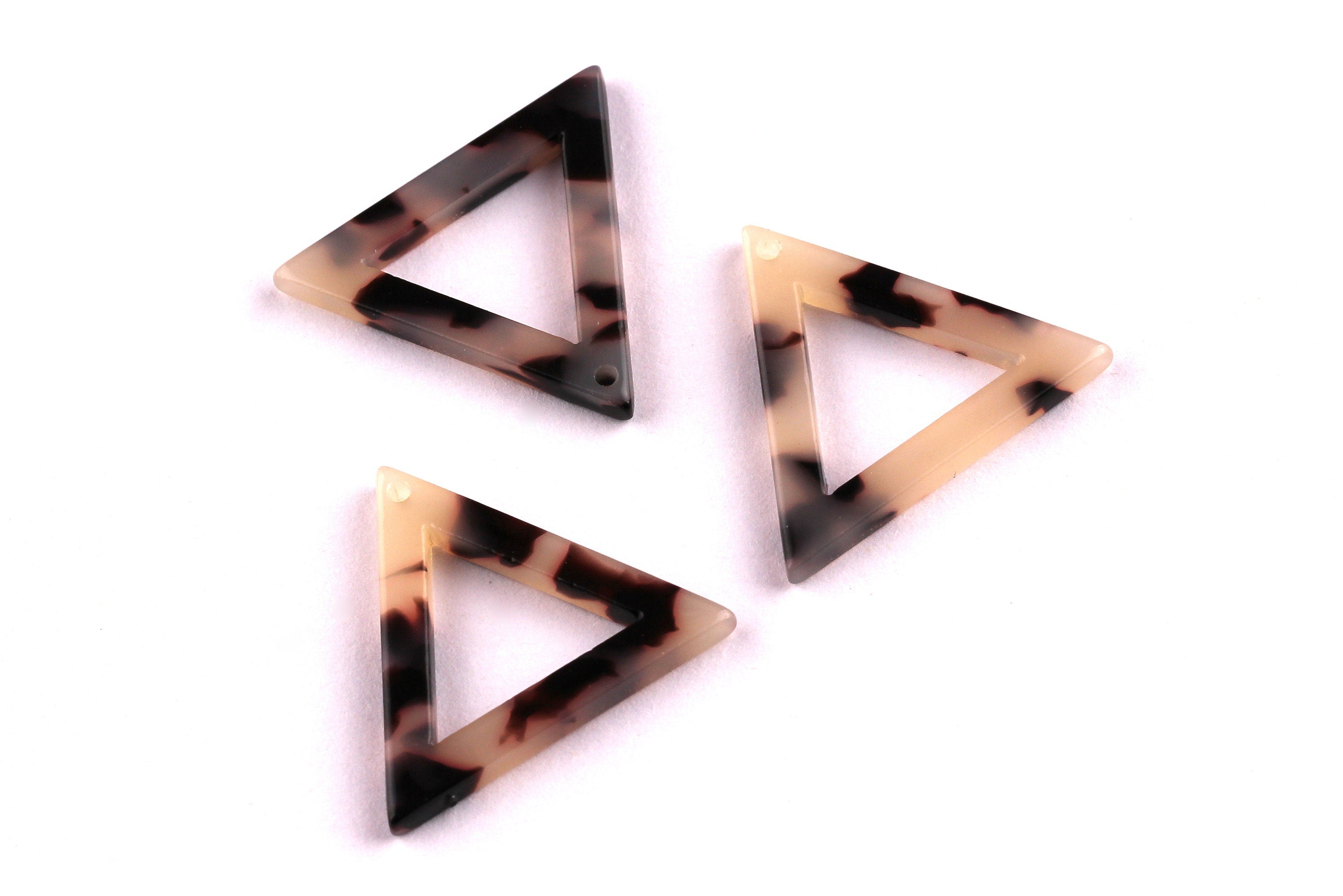 Acetate Triangle Charms - Blonde Tortoise Shell Earrings - Triangle Earrings and Pendant - Color Code: A07 - 22x24x2.6mm - AC1034A - DOMEDBAZAAR
