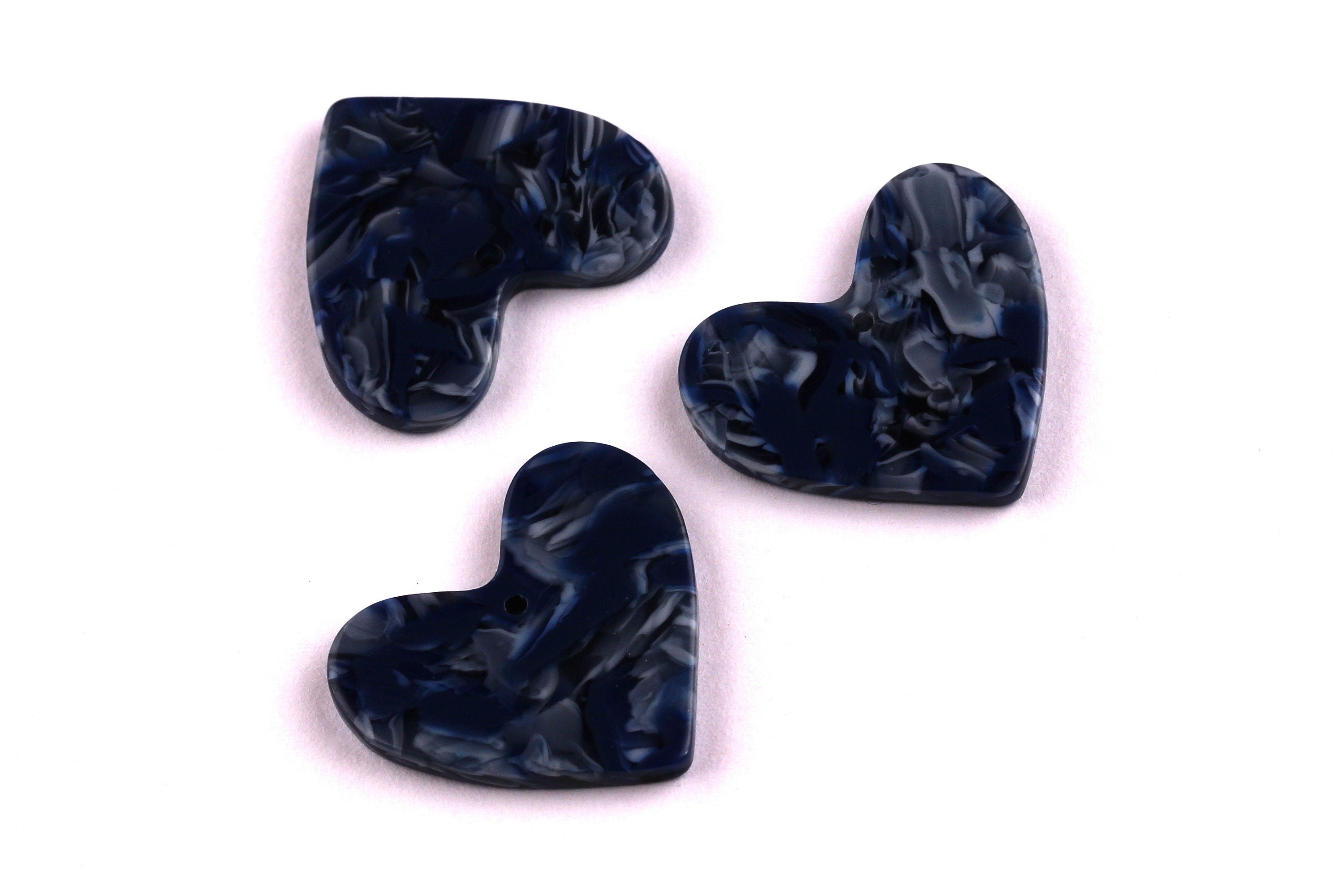Acetate Heart Charms - Heart Earrings and Pendant - Earring Findings - Jewelry Supplies - Color Code: A83 - 20x23x2.4mm - AC1036B - DOMEDBAZAAR