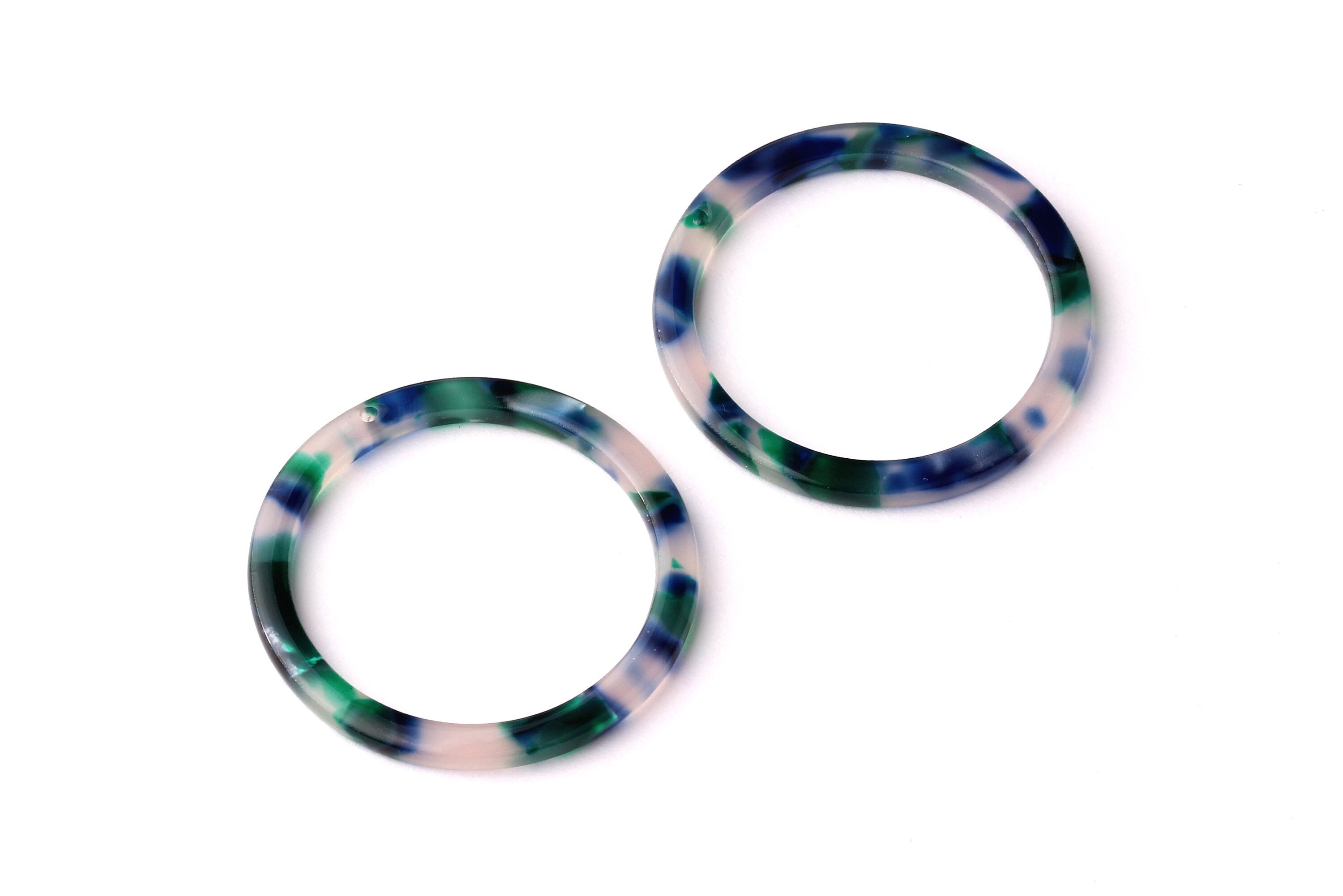 Acetate Circle Charms - Circle Earrings and Pendant - Earring Findings - Jewelry Supplies - Color Code: A18 - 32x2.5mm - AC1043G - DOMEDBAZAAR