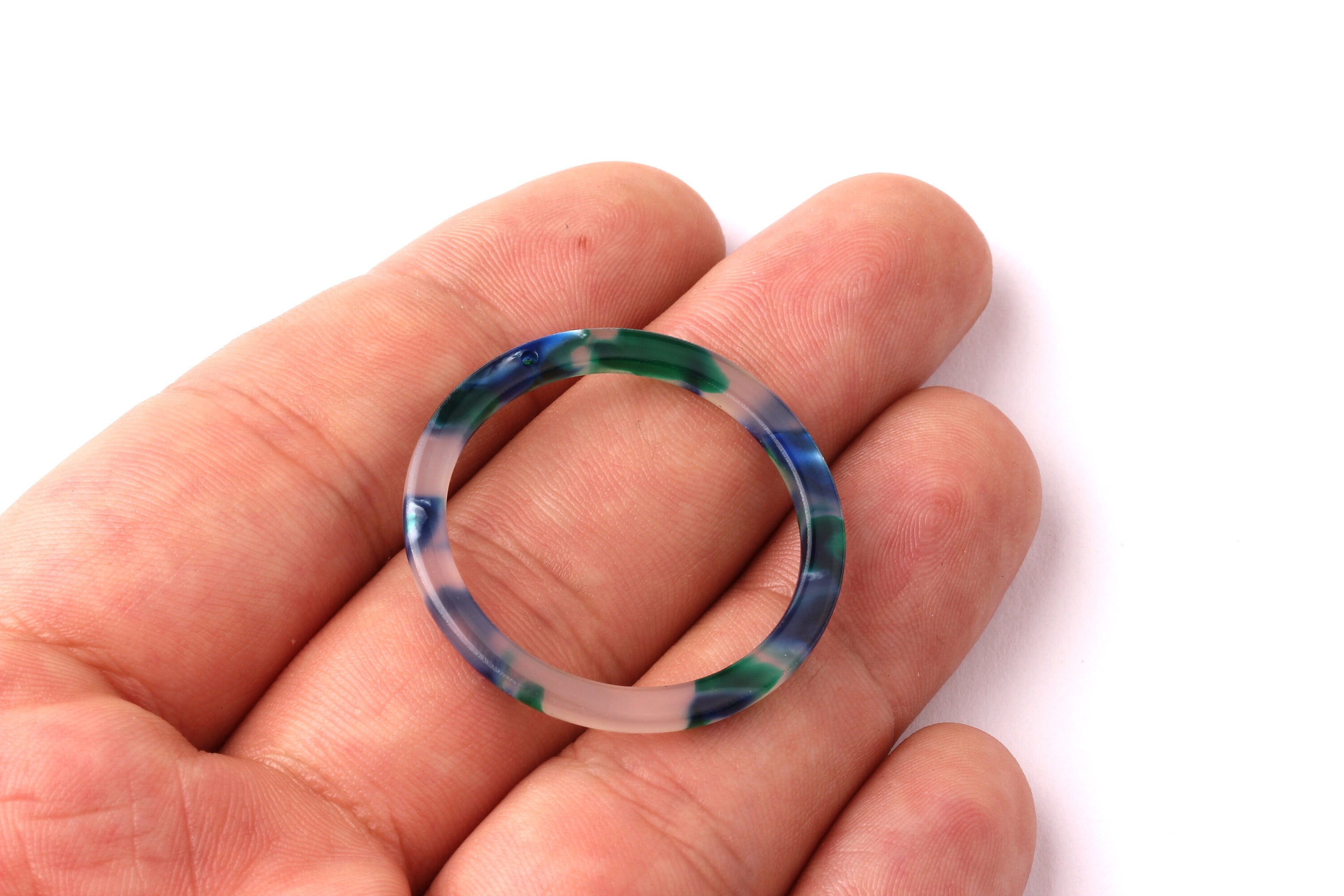 Acetate Circle Charms - Circle Earrings and Pendant - Earring Findings - Jewelry Supplies - Color Code: A18 - 32x2.5mm - AC1043G - DOMEDBAZAAR