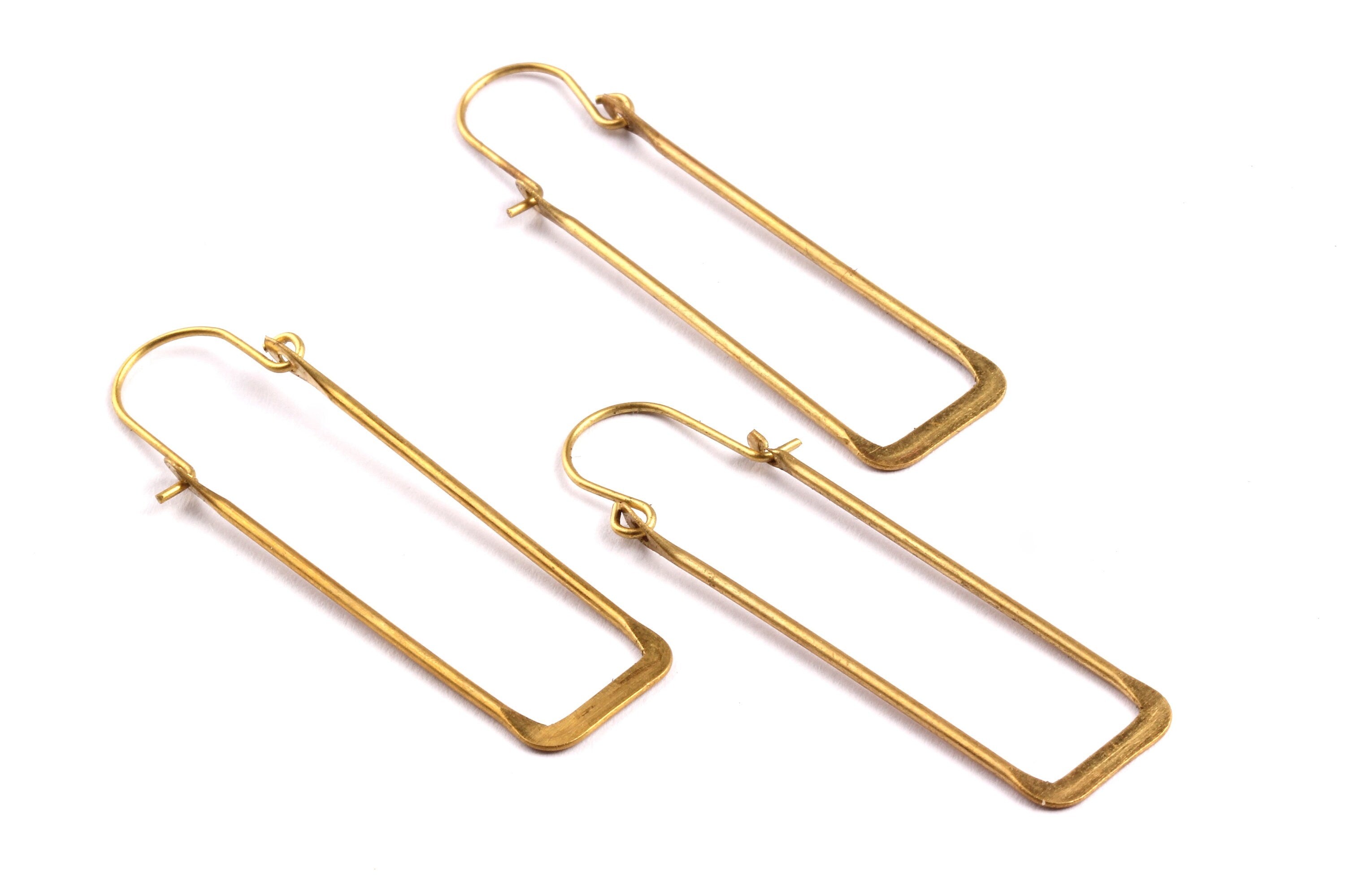 Brass Earring Wire - Raw Brass Earring - Earring Findings - Jewellery Supplies - 49x12x1.15mm - PP1344 - DOMEDBAZAAR