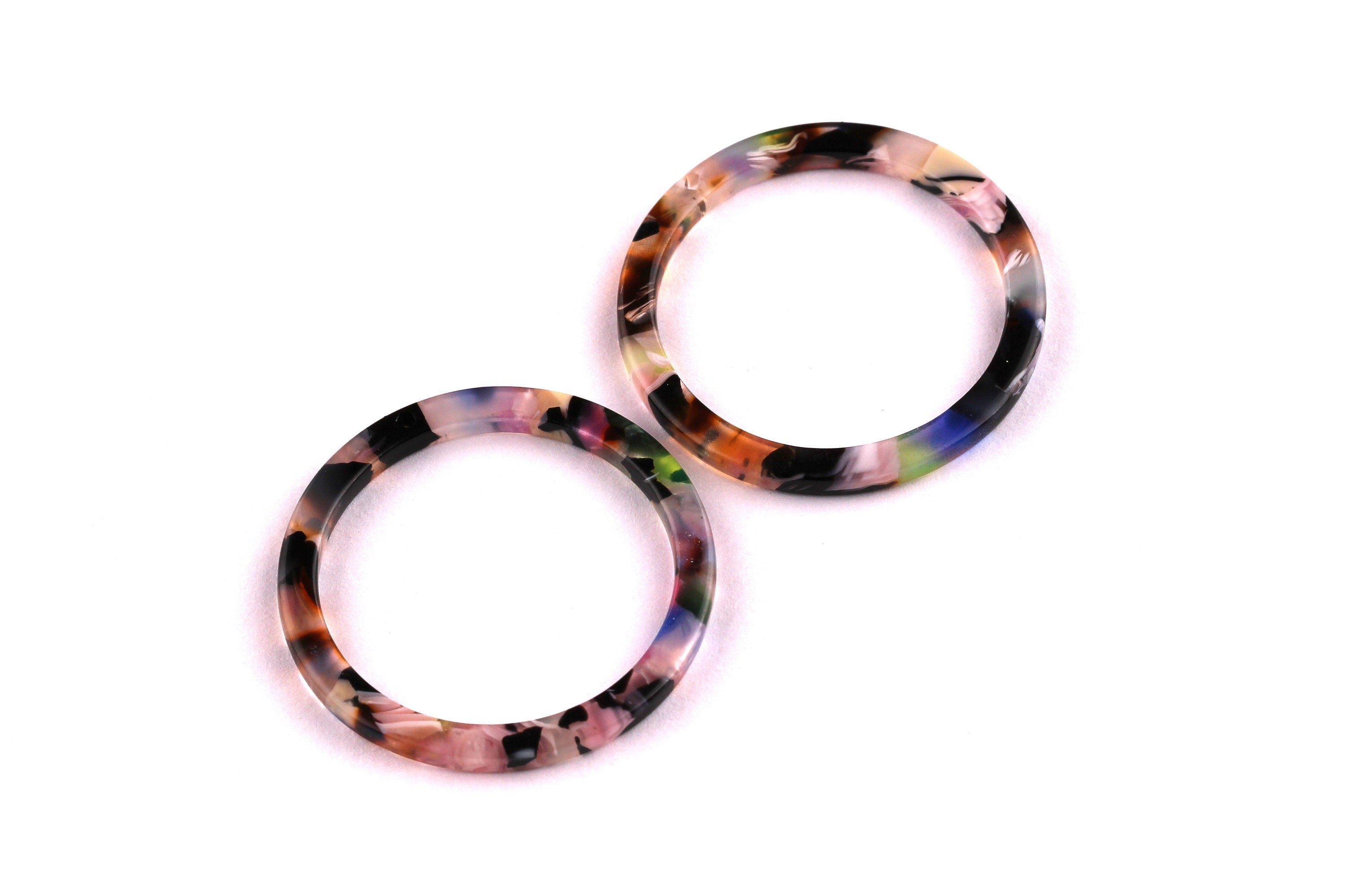Acetate Circle Charms - Circle Earring and Pendant - Earring Findings - Jewelry Supplies - Color Code: A11 - 32x2.5mm - AC1043A - DOMEDBAZAAR