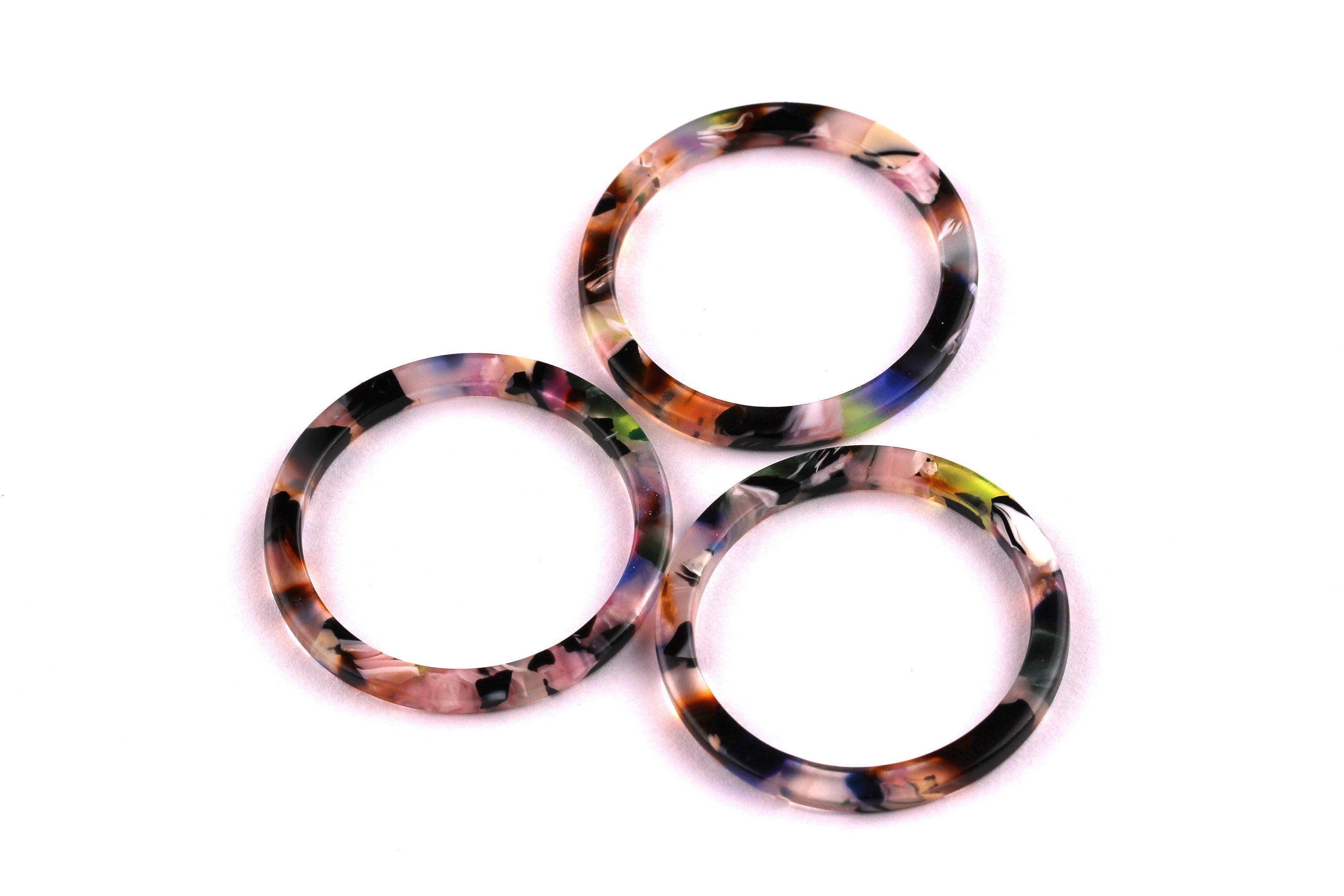 Acetate Circle Charms - Circle Earring and Pendant - Earring Findings - Jewelry Supplies - Color Code: A11 - 32x2.5mm - AC1043A - DOMEDBAZAAR
