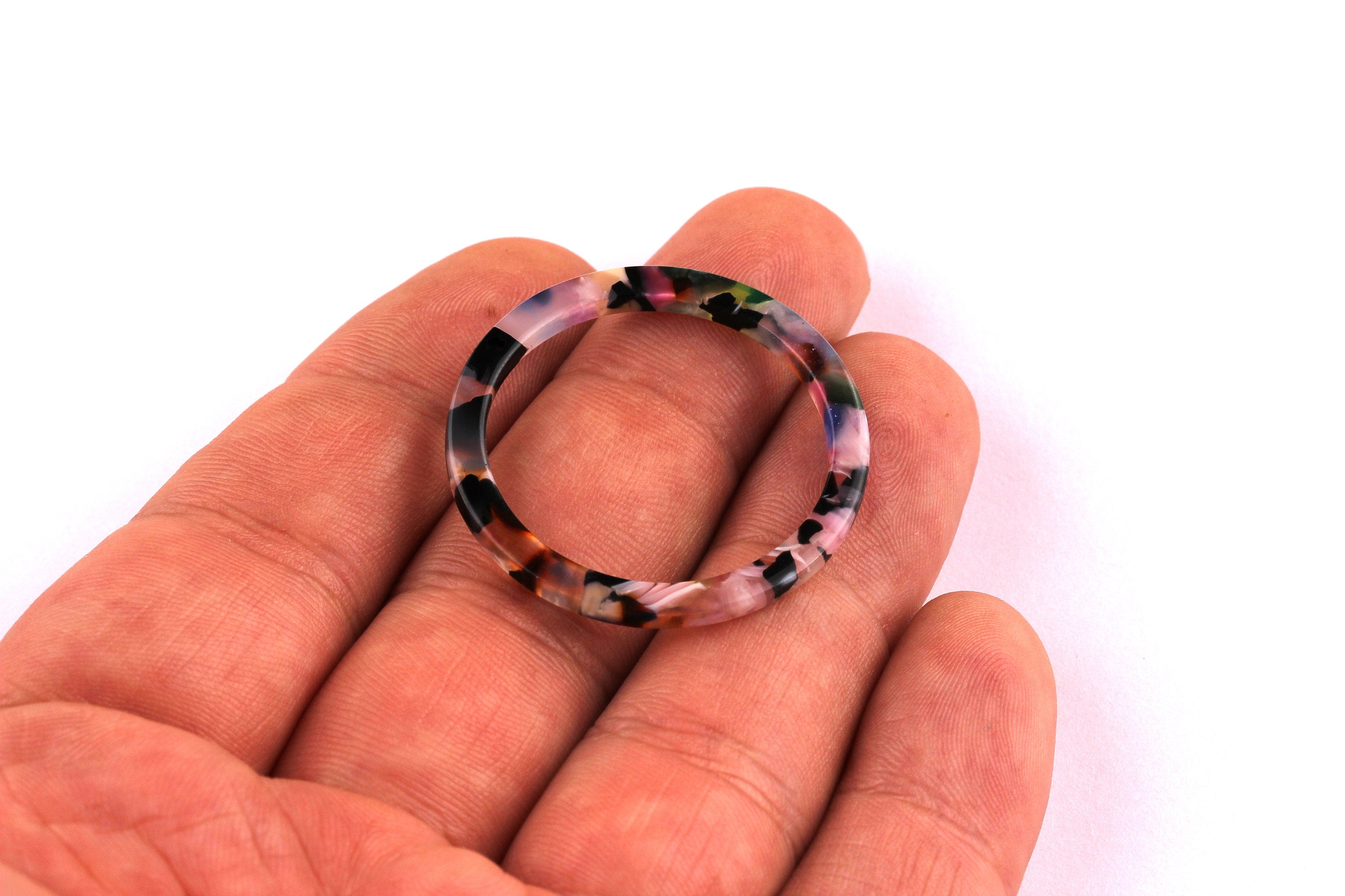 Acetate Circle Charms - Circle Earring and Pendant - Earring Findings - Jewelry Supplies - Color Code: A11 - 32x2.5mm - AC1043A - DOMEDBAZAAR