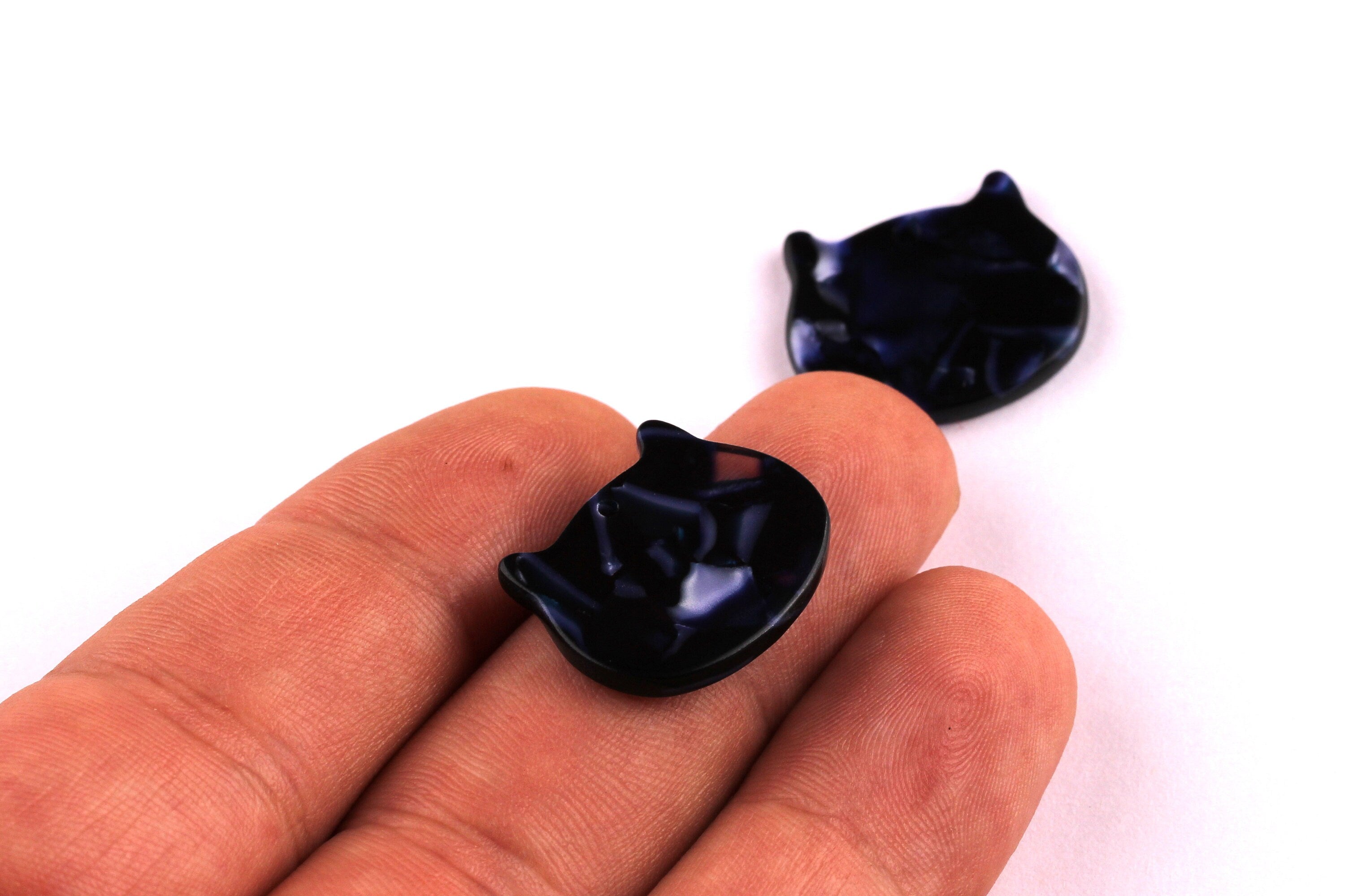 Acetate Cat Charms - Cat Earrings and Pendant - Earring Findings - Jewelry Supplies - Color Code: A355 17x19.5x2.5mm - AC1045A - DOMEDBAZAAR
