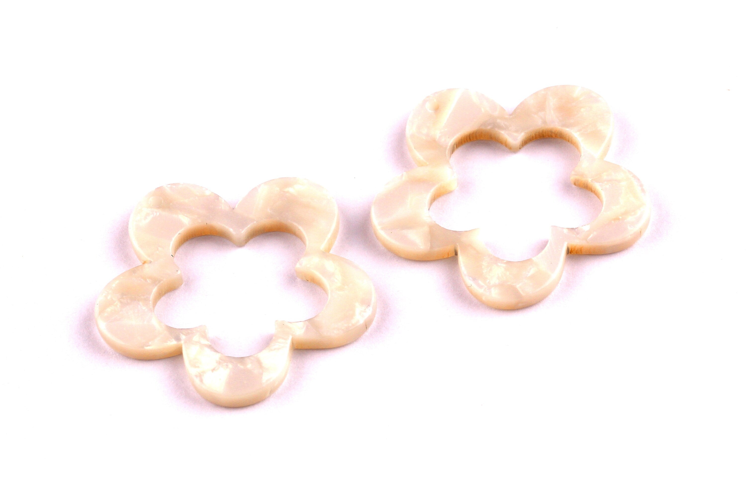 Acetate Flower Charms - Flower Earrings and Pendant - Earring Findings - Jewelry Supplies - Color Code: A12 - 31x32x2.5mm - AC1054B - DOMEDBAZAAR