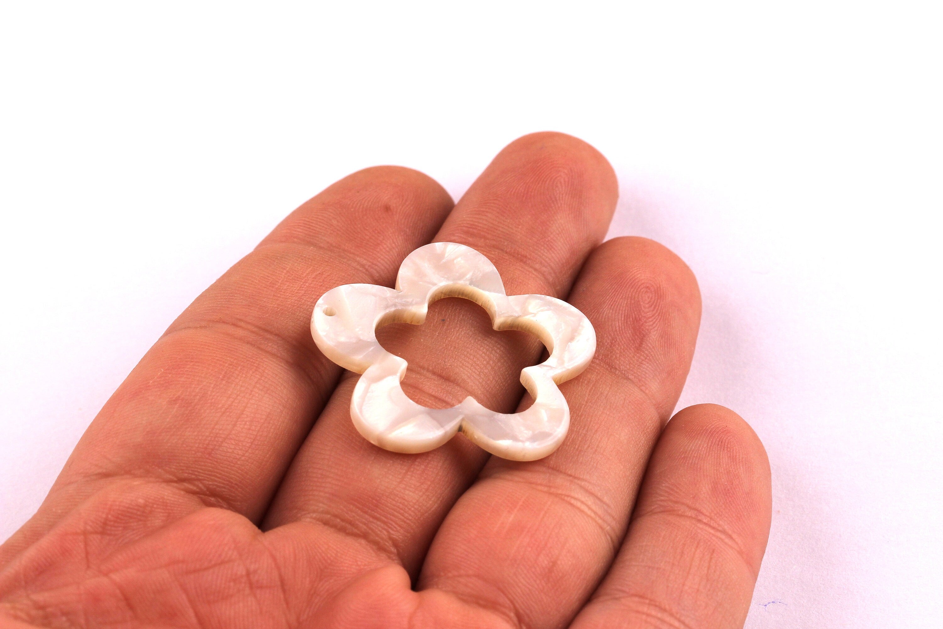 Acetate Flower Charms - Flower Earrings and Pendant - Earring Findings - Jewelry Supplies - Color Code: A12 - 31x32x2.5mm - AC1054B - DOMEDBAZAAR