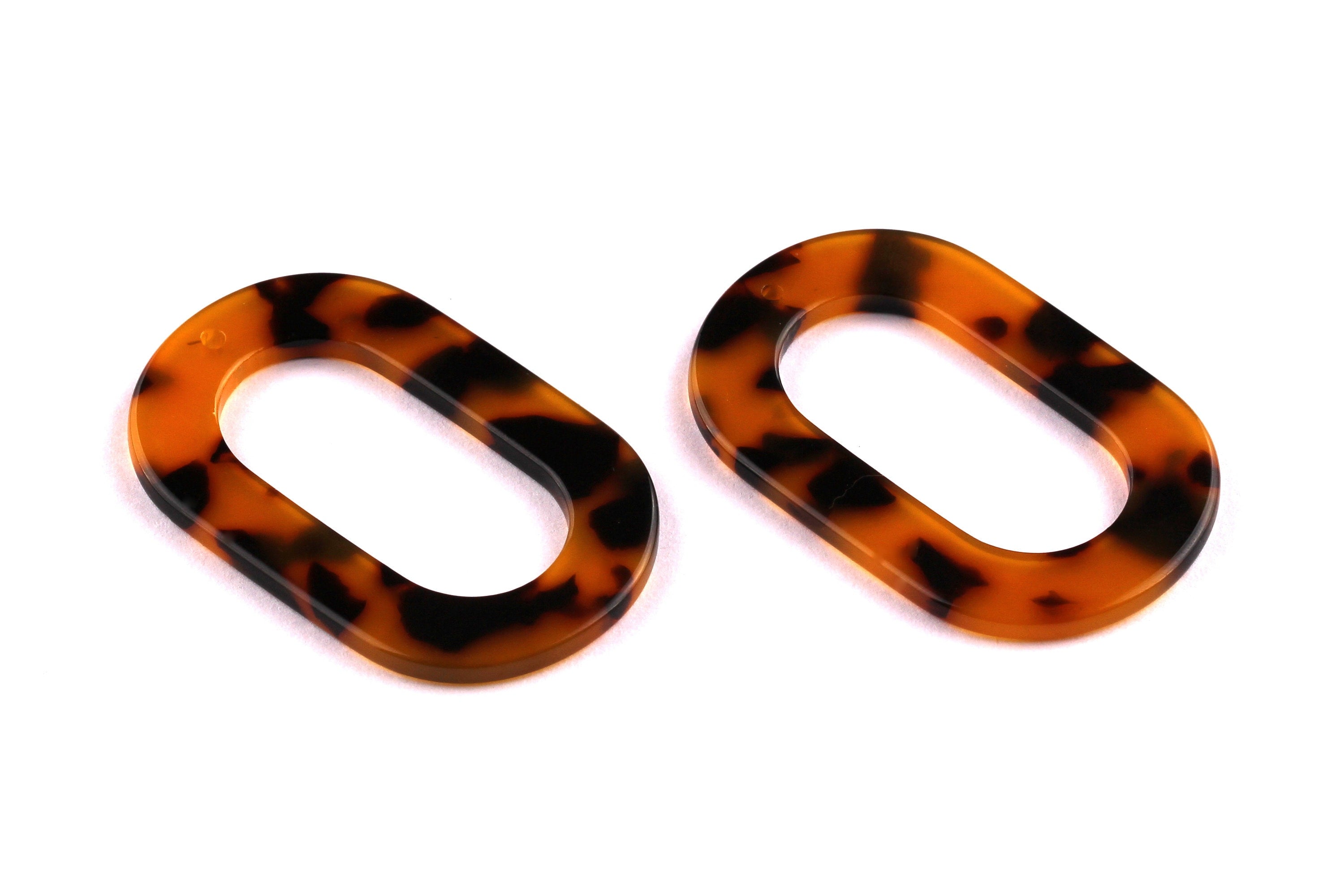 Acetate Oval Charms - Tortoise Shell Earrings - Oval Earrings & Pendant - Jewelry Making Supplies - Color Code: A01 - 44x28x2.5mm - AC1003B - DOMEDBAZAAR
