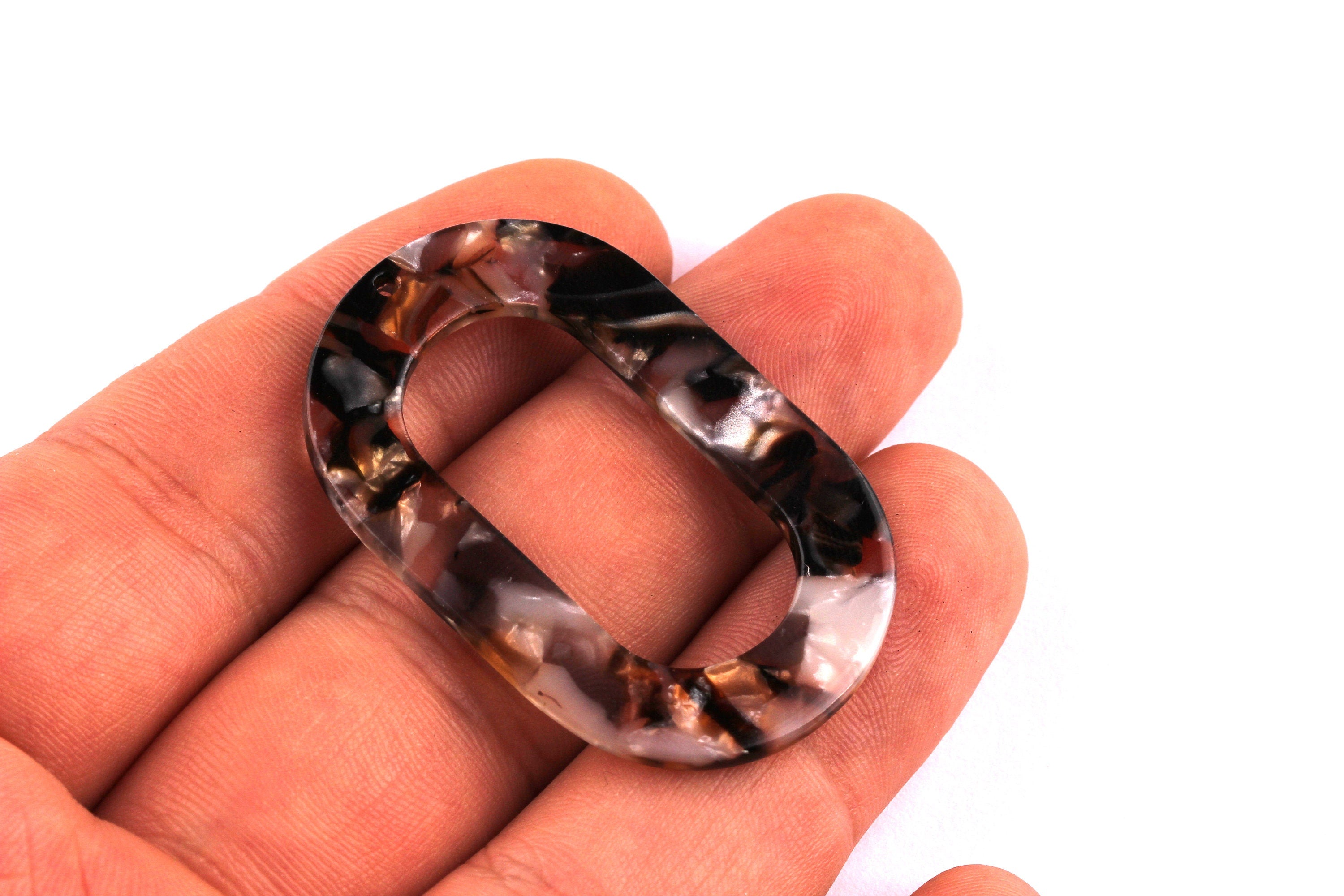 Acetate Oval Charms - Oval Earrings and Pendant - Earring Findings - Jewelry Supplies - 44x28x2.5mm - AC1003F - DOMEDBAZAAR