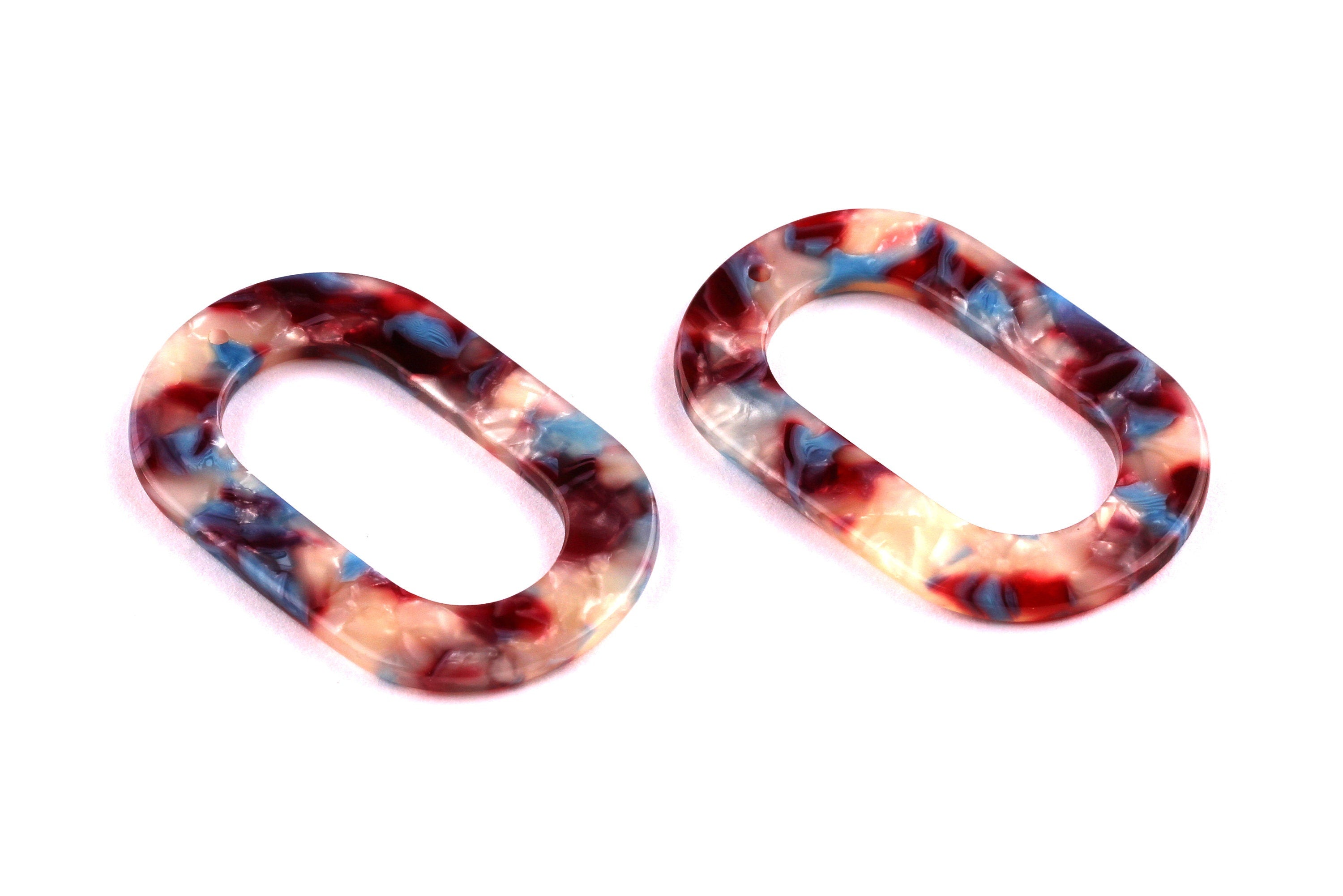 Acetate Oval Charms - Oval Earrings and Pendant - Earring Findings - Jewelry Supplies - Color Code: A52 - 44x28x2.5mm - AC1003G - DOMEDBAZAAR
