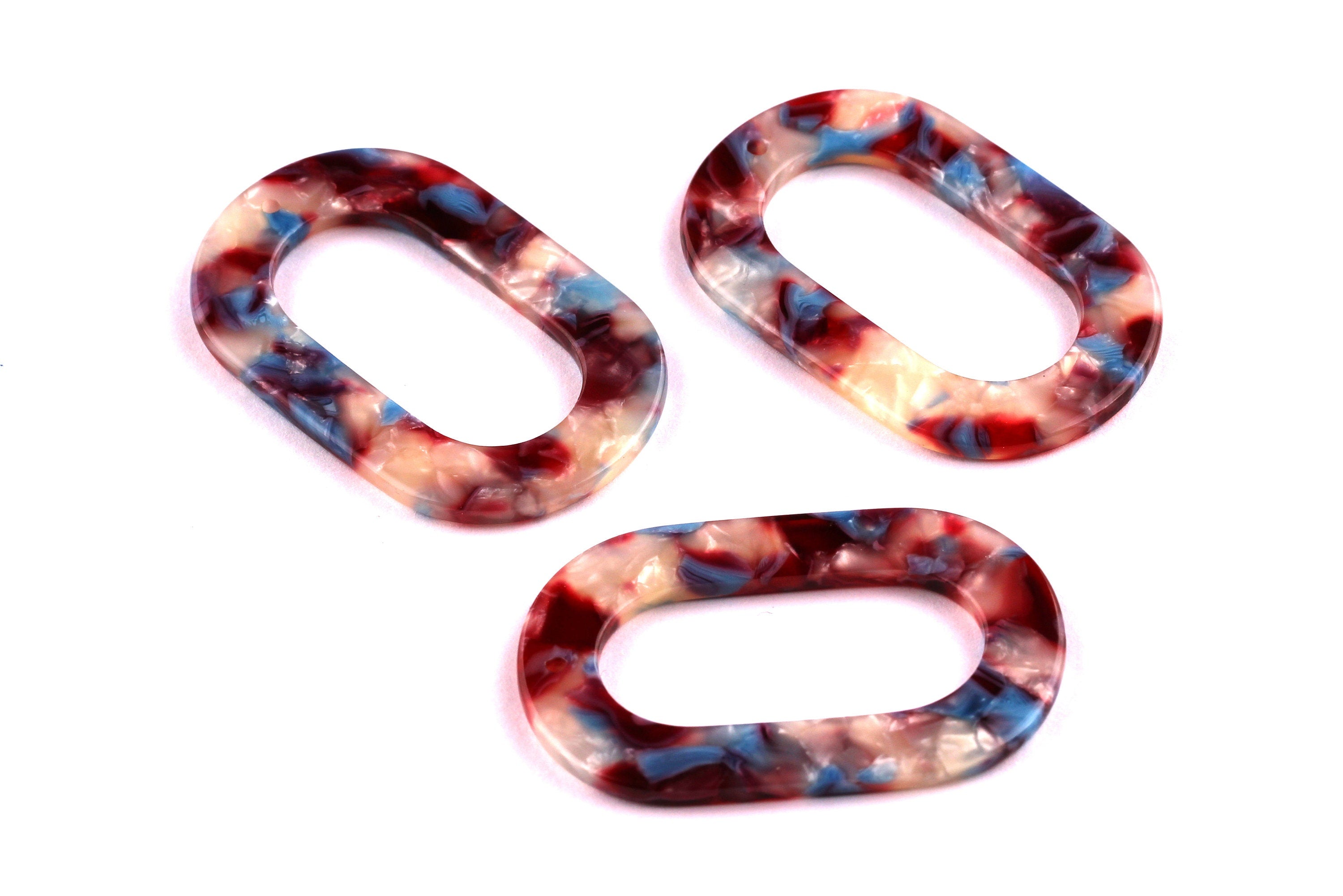 Acetate Oval Charms - Oval Earrings and Pendant - Earring Findings - Jewelry Supplies - Color Code: A52 - 44x28x2.5mm - AC1003G - DOMEDBAZAAR
