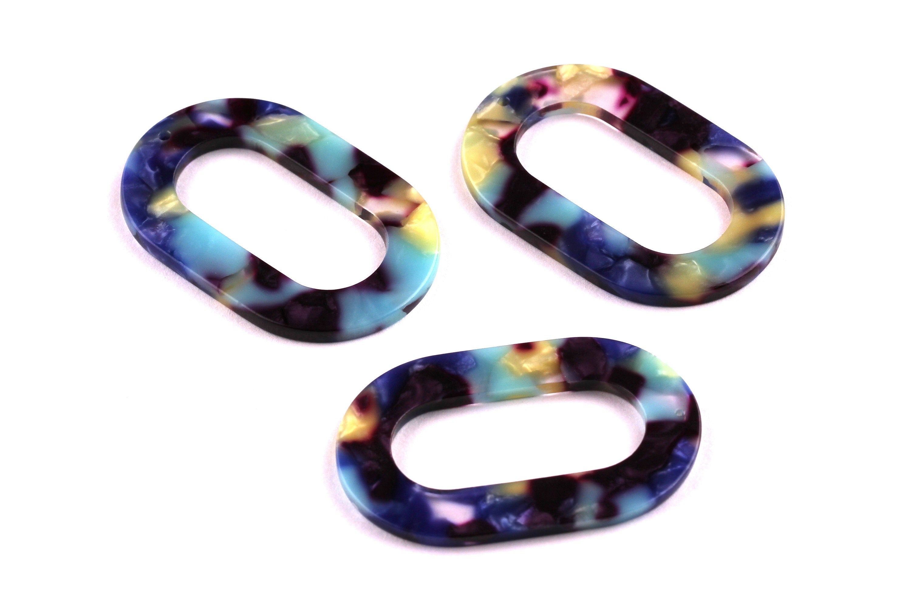 Acetate Oval Charms - Oval Earrings and Pendant - Earring Findings - Jewelry Supplies - Color Code: A23 - 44x28x2.5mm - AC1003H - DOMEDBAZAAR