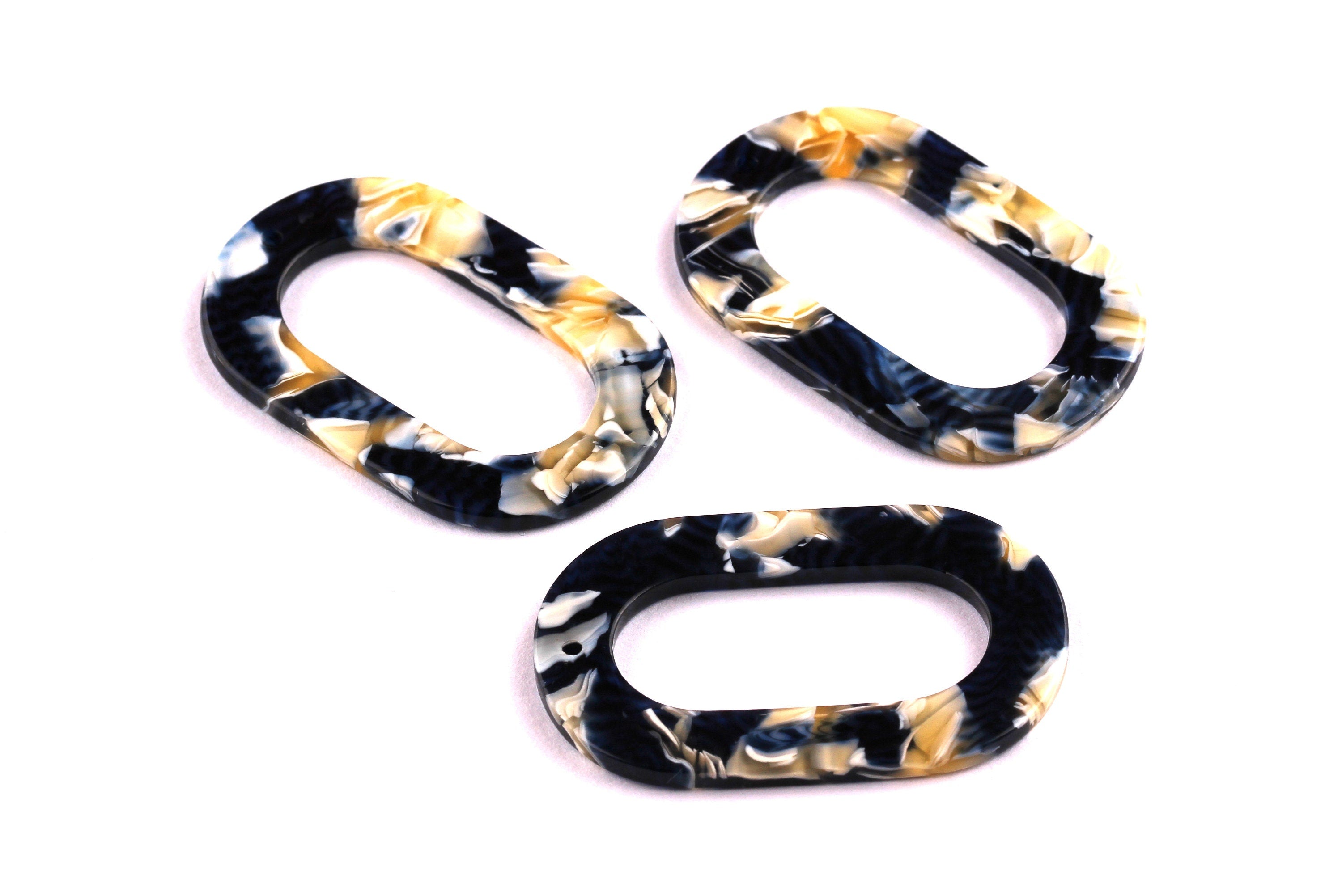 Acetate Oval Charms - Oval Earrings and Pendant - Earring Findings - Jewelry Supplies - Color Code: A27 - 44x28x2.5mm - AC1003M - DOMEDBAZAAR