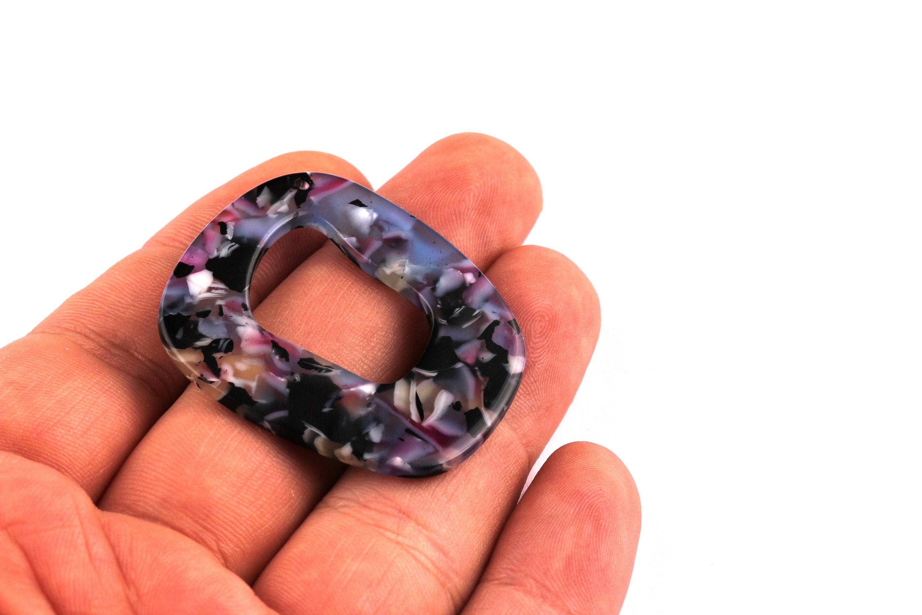 Acetate Unique Earring Charms - Unique Pendant - Earring Findings - Jewelry Supplies - Color Code: A55 - 43x40x2.5mm - AC1048B - DOMEDBAZAAR