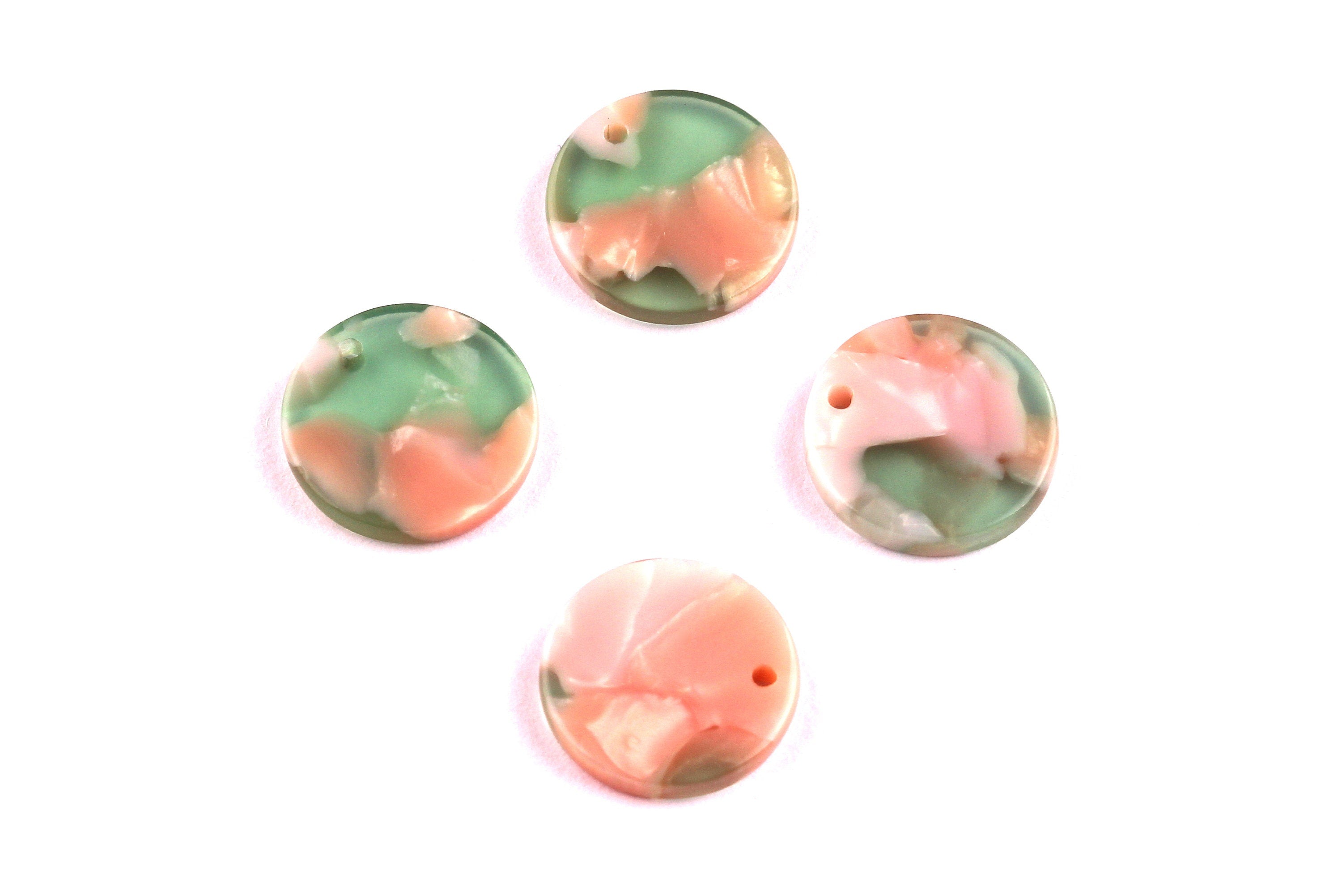 Acetate Coin & Round Charms - Coin and Round Earrings and Pendant - Earring Findings - Color Code: A38 - 14.5x2.5mm - AC1064F - DOMEDBAZAAR