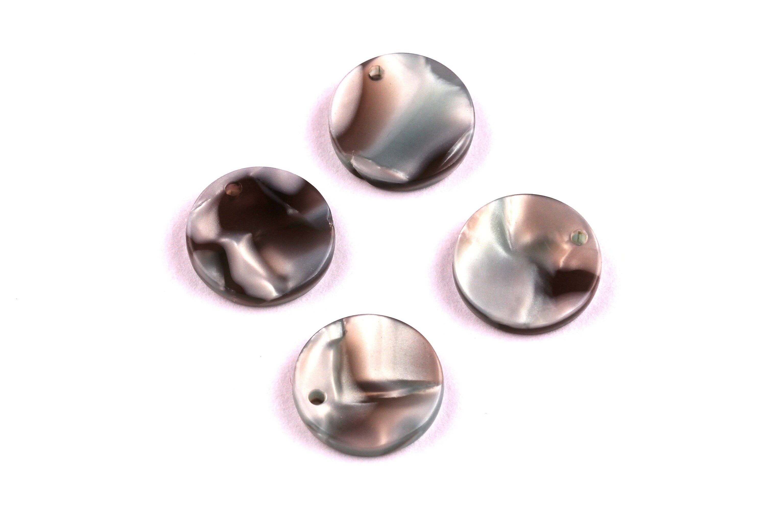 Acetate Coin & Round Charms - Coin and Round Earrings and Pendant - Earring Findings - Color Code: A22 -14.5x2.5mm - AC1064G - DOMEDBAZAAR