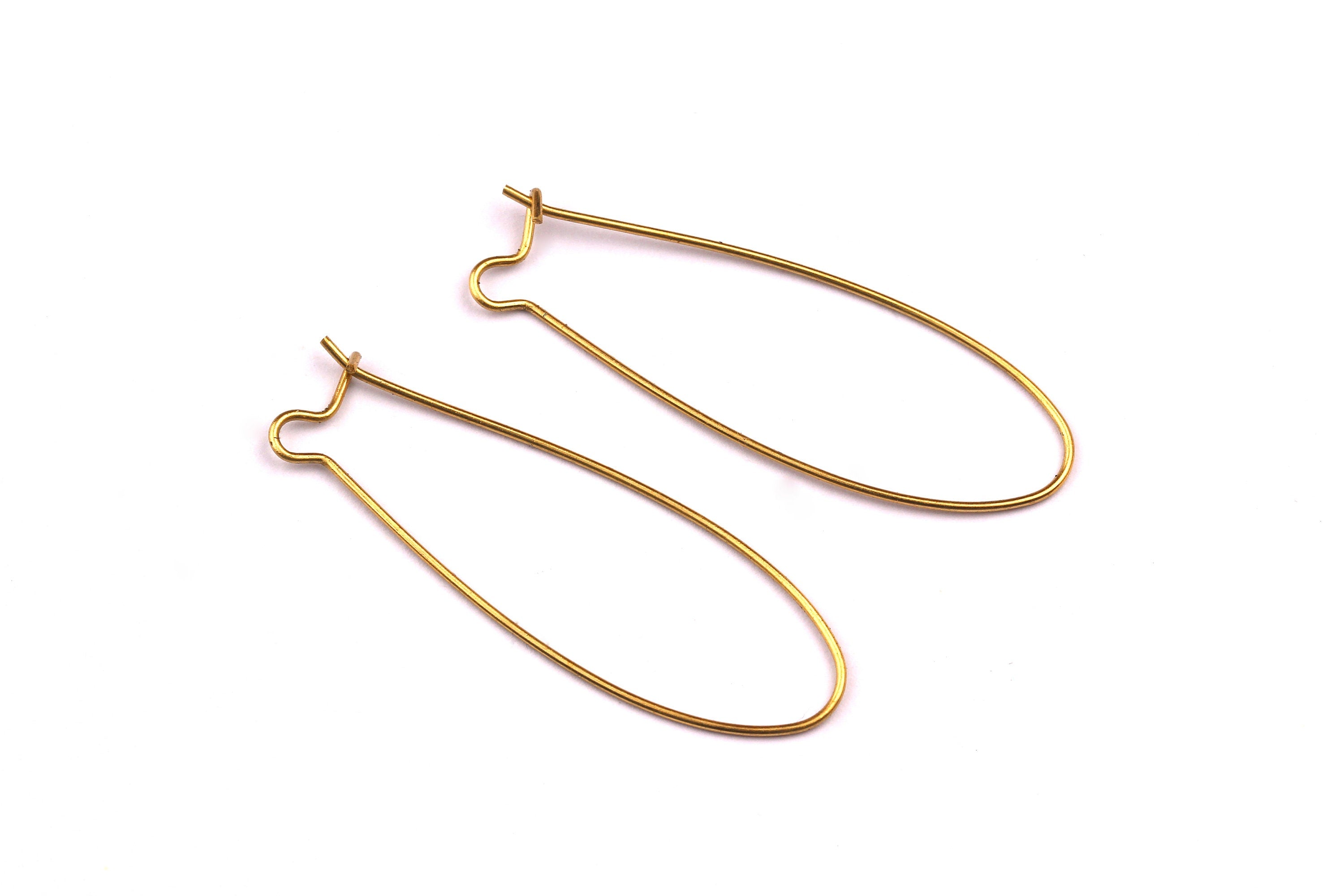 Kidney Earring Wire - Brass Ear Wire - Kidney Shaped Ear Wire - Earring Findings - Jewelry Supplies - 46x14mm - PP1092 - DOMEDBAZAAR