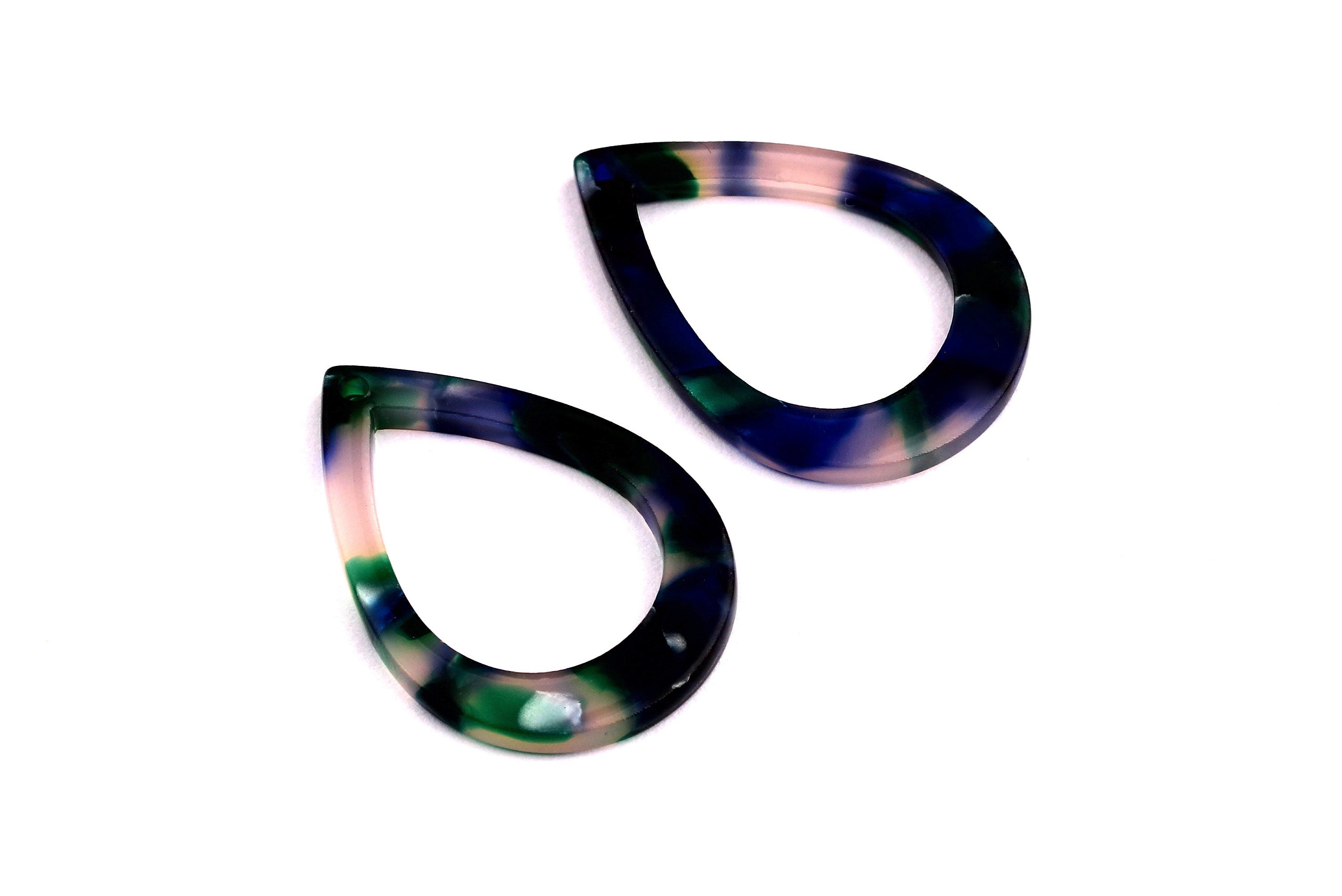 Acetate Drop Charms - Drop Earrings and Pendant - Earring Findings - Jewelry Supplies - Color Code: A18 - 31x2.5mm - AC1023E - DOMEDBAZAAR