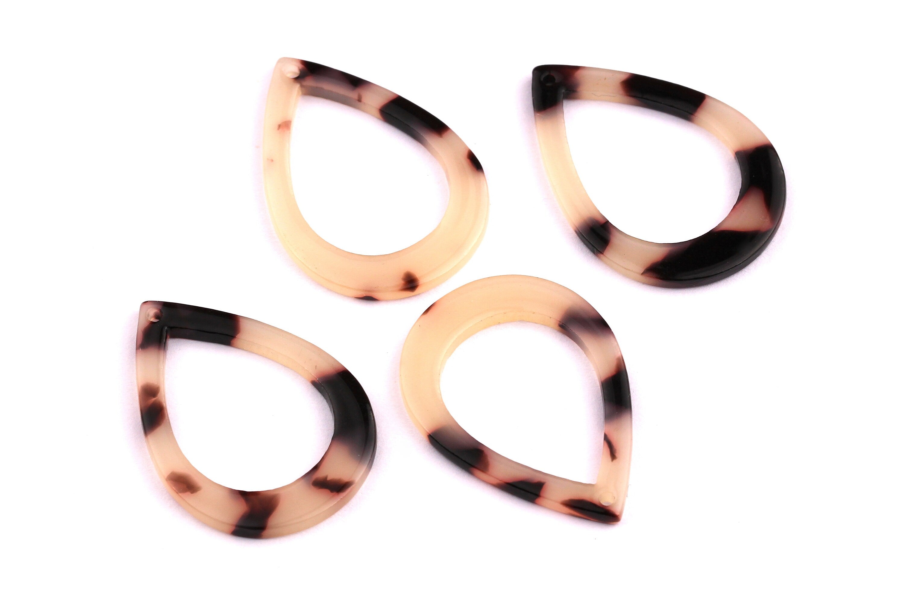 Acetate Drop Charms - Blonde Tortoise Shell Earrings - Drop Earrings and Pendant - Color Code: A07 - Jewelry Supplies - 31x2.5mm - AC1023G - DOMEDBAZAAR