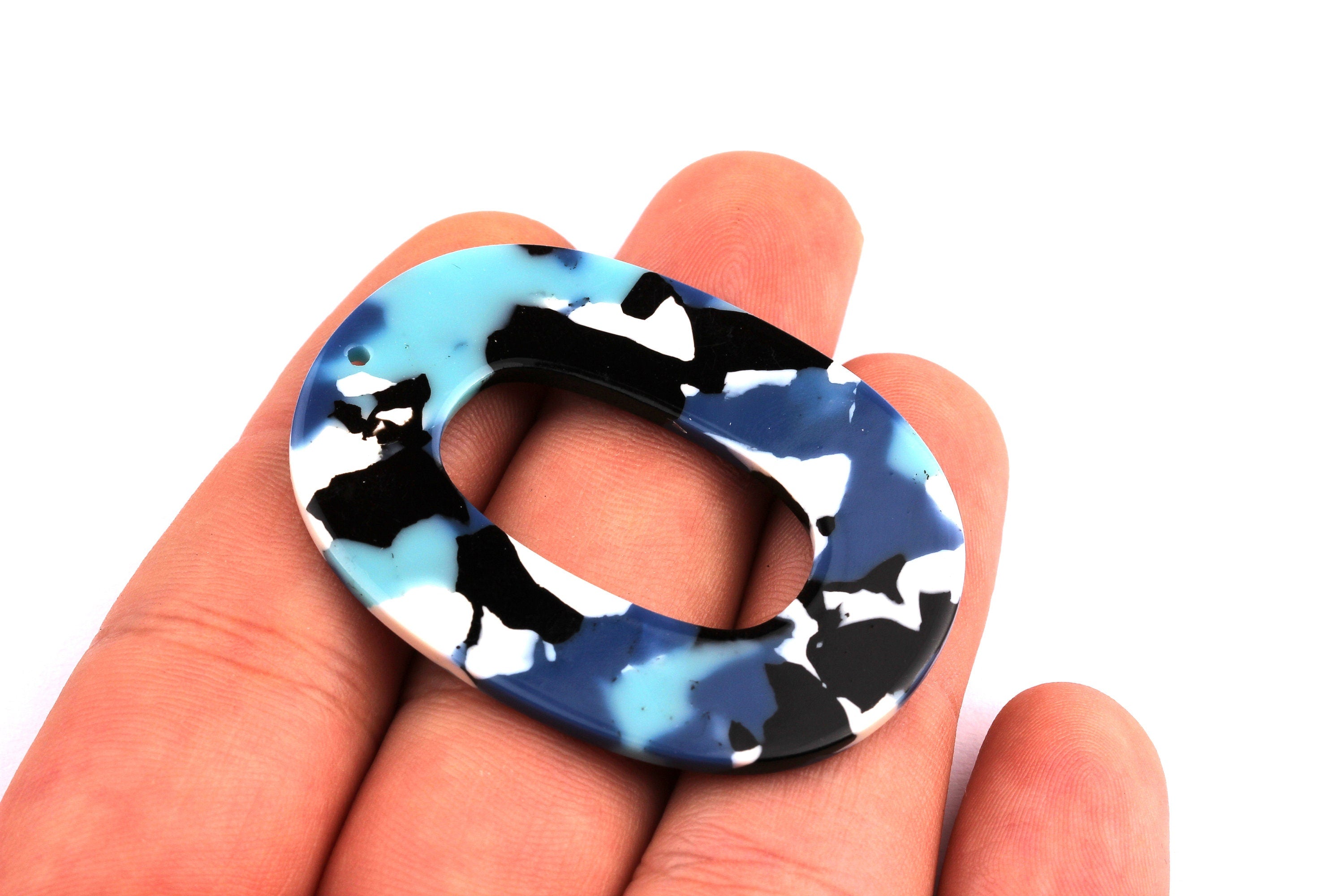 Acetate Oval Charms - Oval Earrings and Pendant - Earring Findings - Jewelry Supplies - Color Code: A16 - 47x35x2.5mm - AC1065G - DOMEDBAZAAR