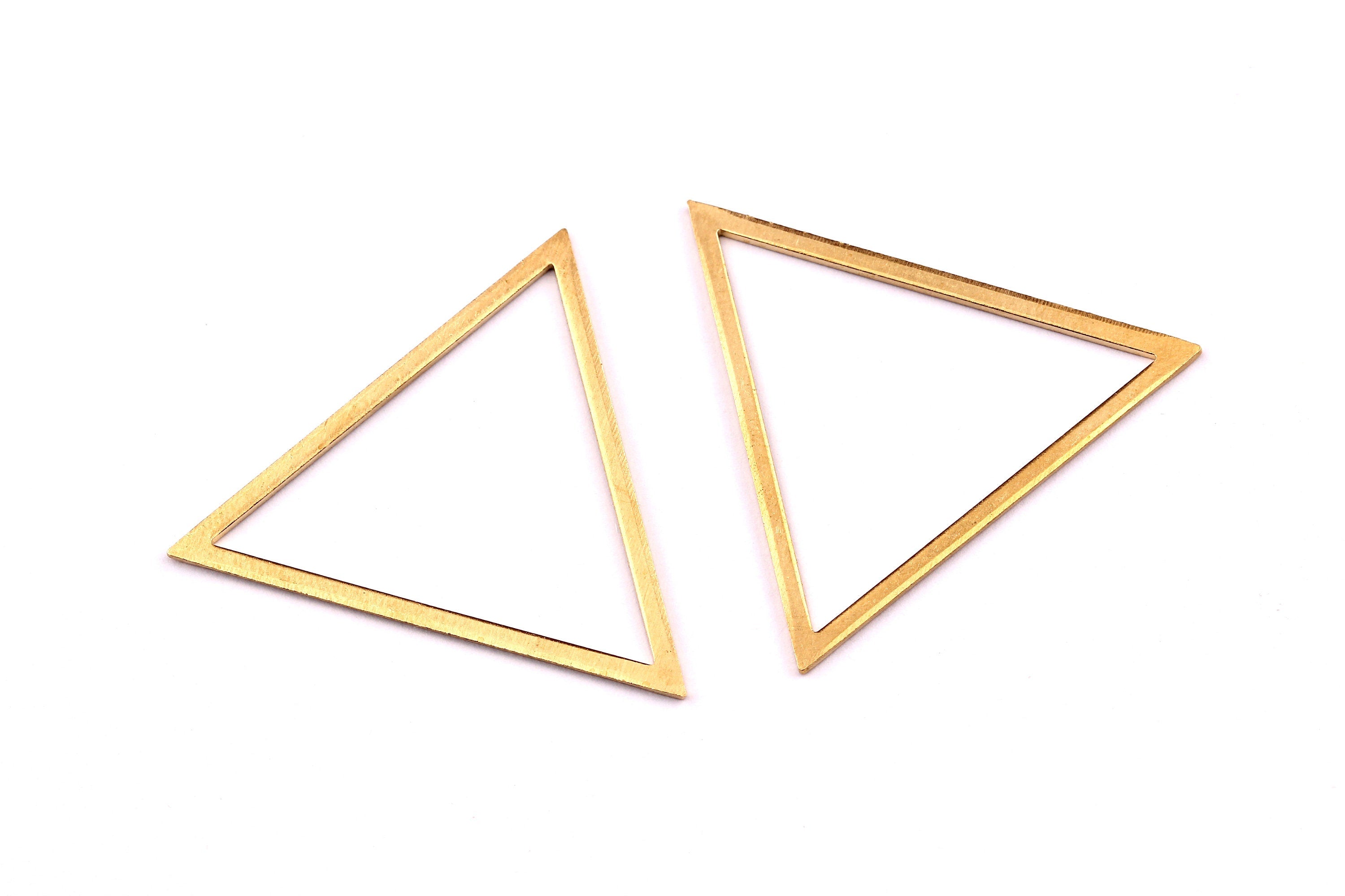 Brass Triangle Charms - Triangle Shpaed Raw Brass Connector - Geometric Charms - Jewelry Supplies - 35x39x1mm - PP1155 - DOMEDBAZAAR