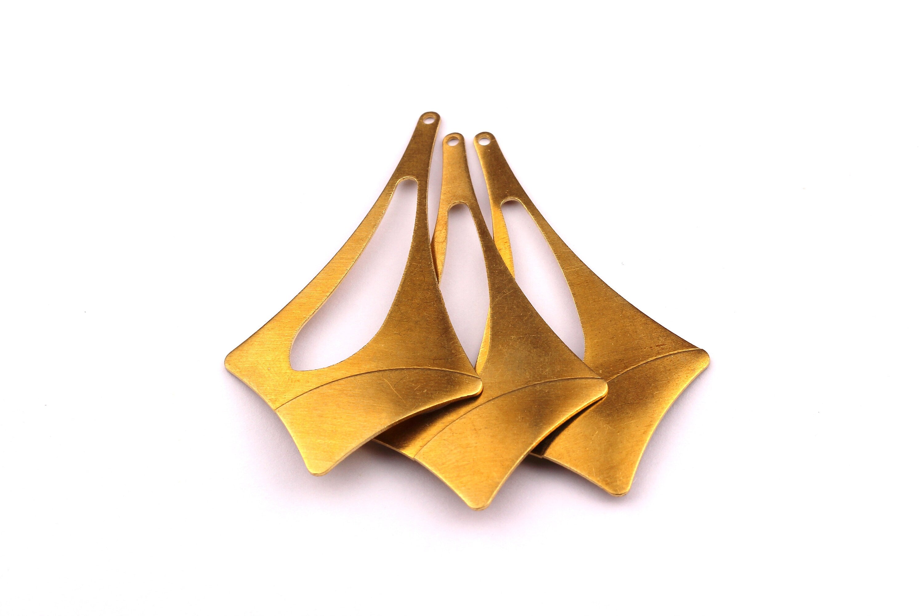 Brass Diamond Charms - Diamond Shpaed Raw Brass Charm - Geometric Charms - Jewelry Supplies - 55x32x0.8mm - PP1157 - DOMEDBAZAAR