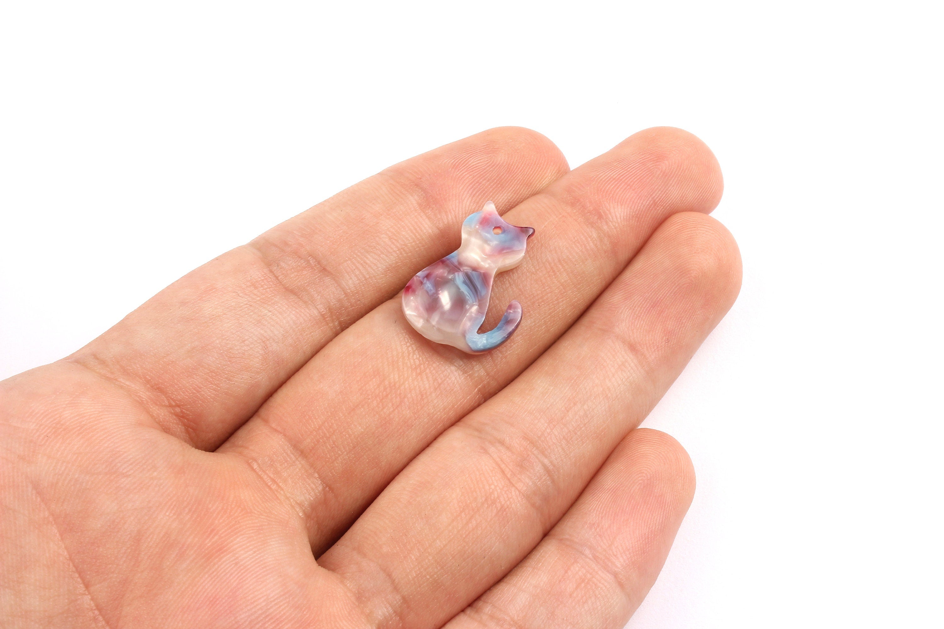 Acetate Cat Charms - Cat Earrings and Pendant - Earring Findings - Jewelry Supplies - Color Code: A52 - 20.78x15.2x2.45mm - AC1073C - DOMEDBAZAAR