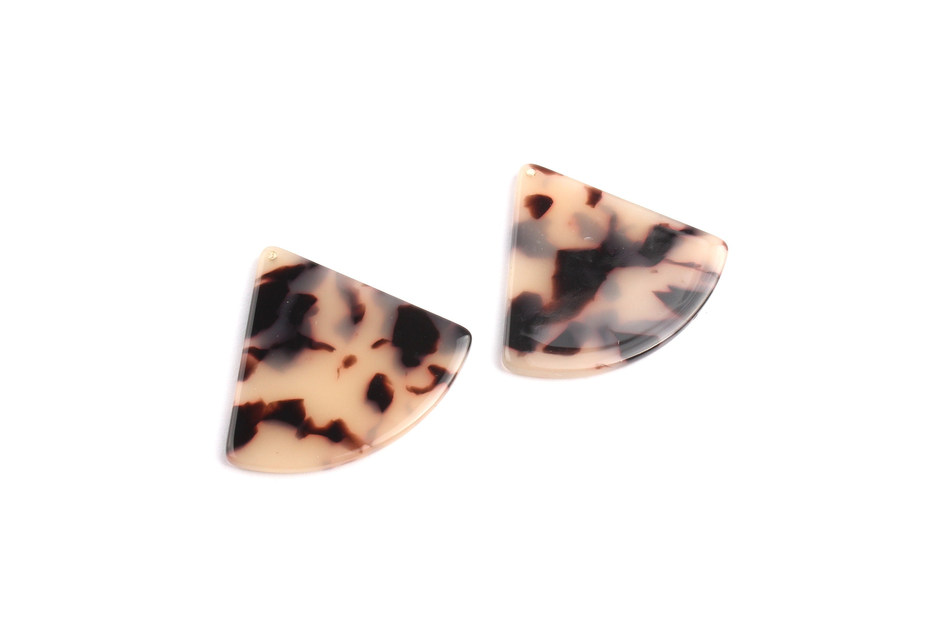 Acetate Fan Charms - Blonde Tortoise Shell Earrings - Pizza Slice Earrings and Pendant - Color Code: A07 - 31.2x34.5mm - AC1081B - DOMEDBAZAAR