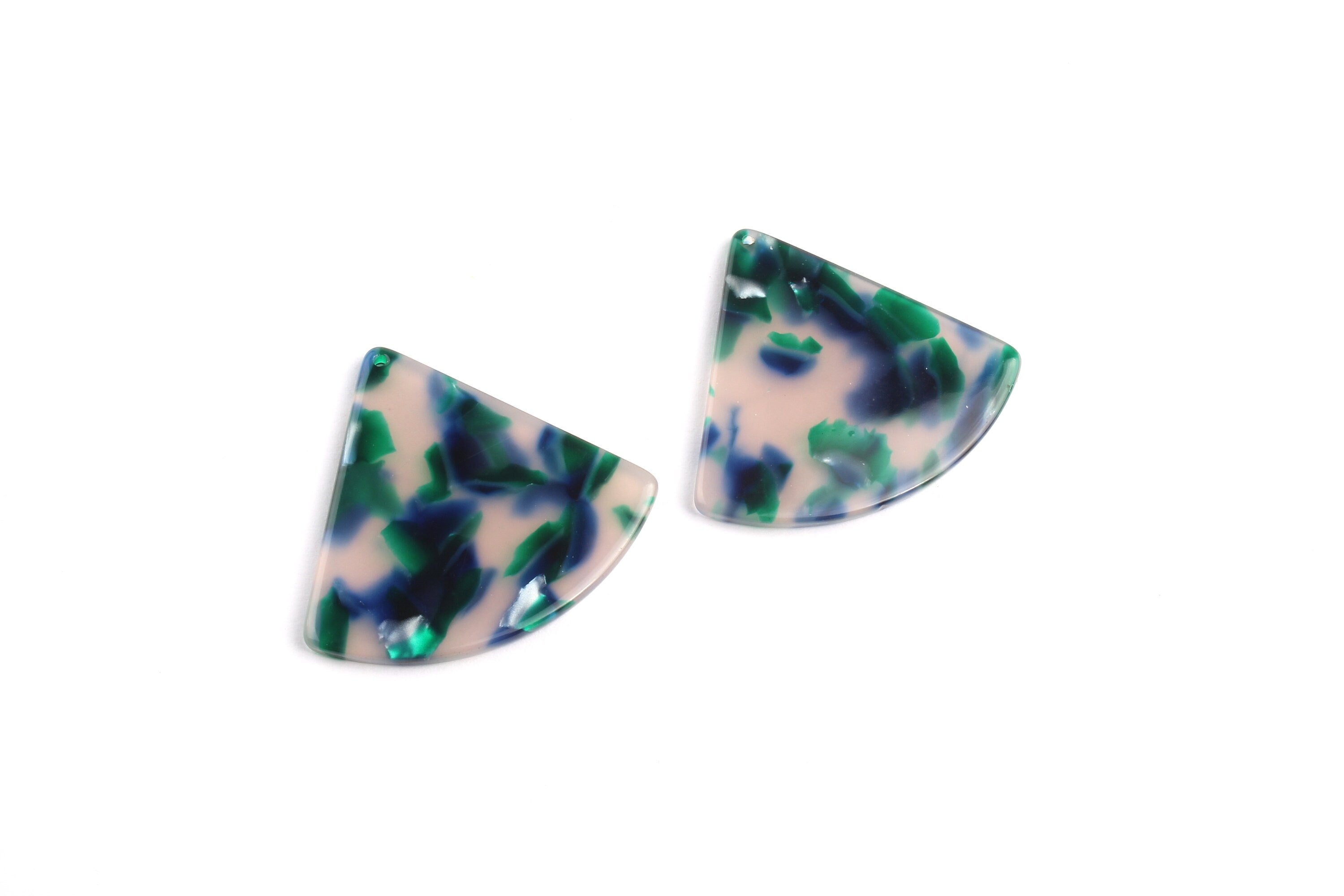 Acetate Fan Charms - Pizza Slice Earrings and Pendant - Earring Findings - Jewelry Necklace - Color Code: A18 - 31.2x34.5mm - AC1081E - DOMEDBAZAAR