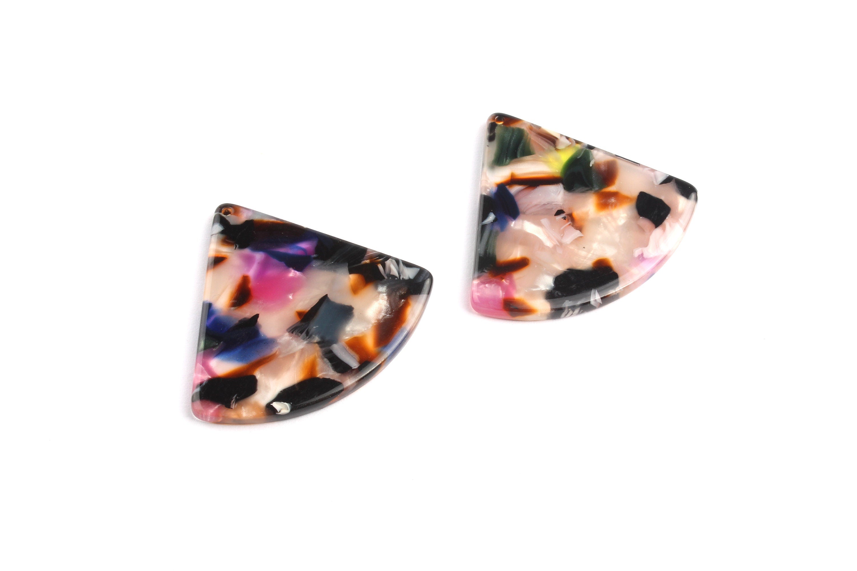 Acetate Fan Charms - Pizza Slice Earrings and Pendant - Earring Findings - Jewelry Necklace - Color Code: A11 - 31.2x34.5mm - AC1081C - DOMEDBAZAAR