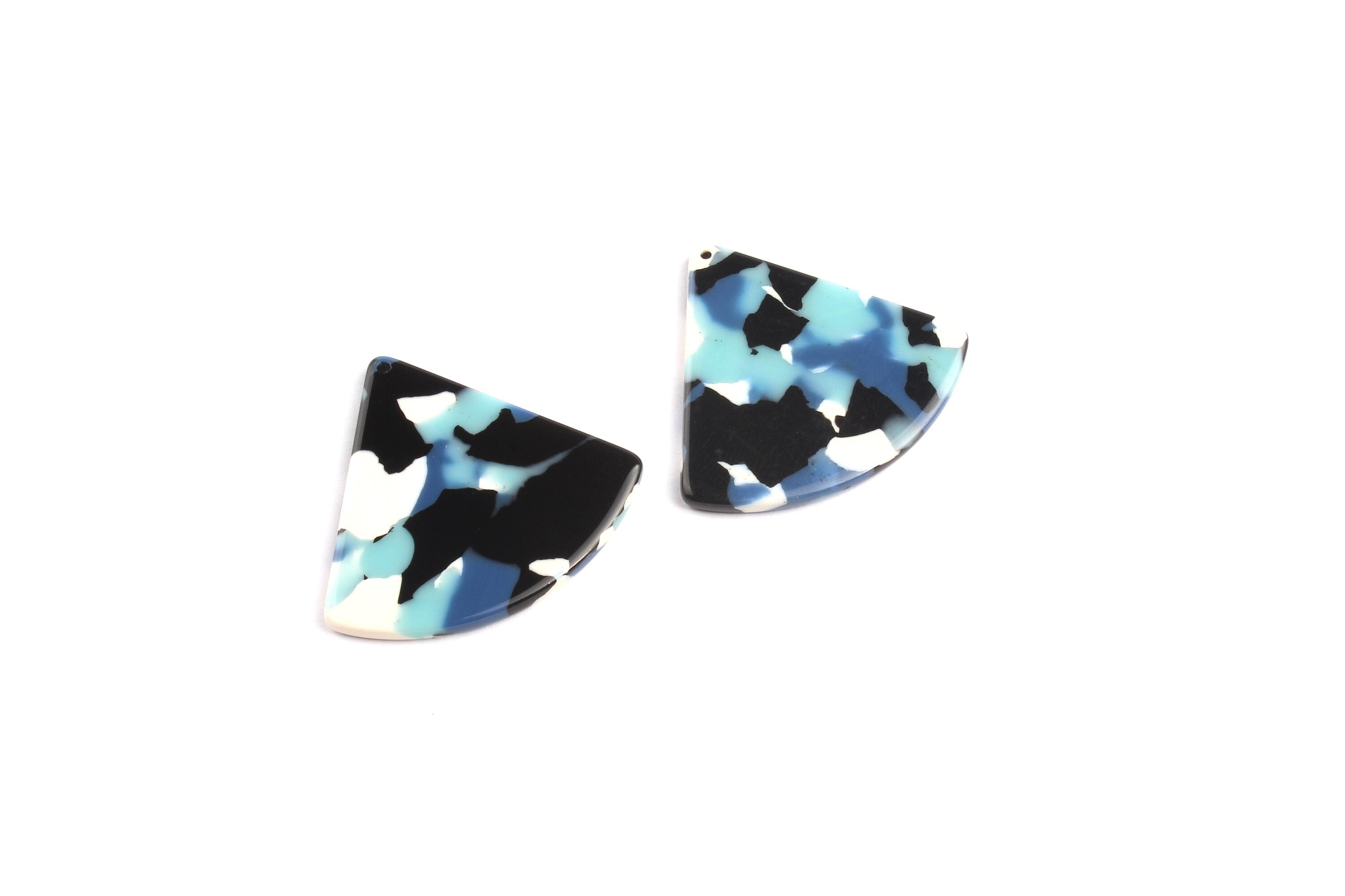 Acetate Fan Charms - Pizza Slice Earrings and Pendant - Earring Findings - Jewelry Necklace - 31.2x34.5mm - AC1081F - DOMEDBAZAAR