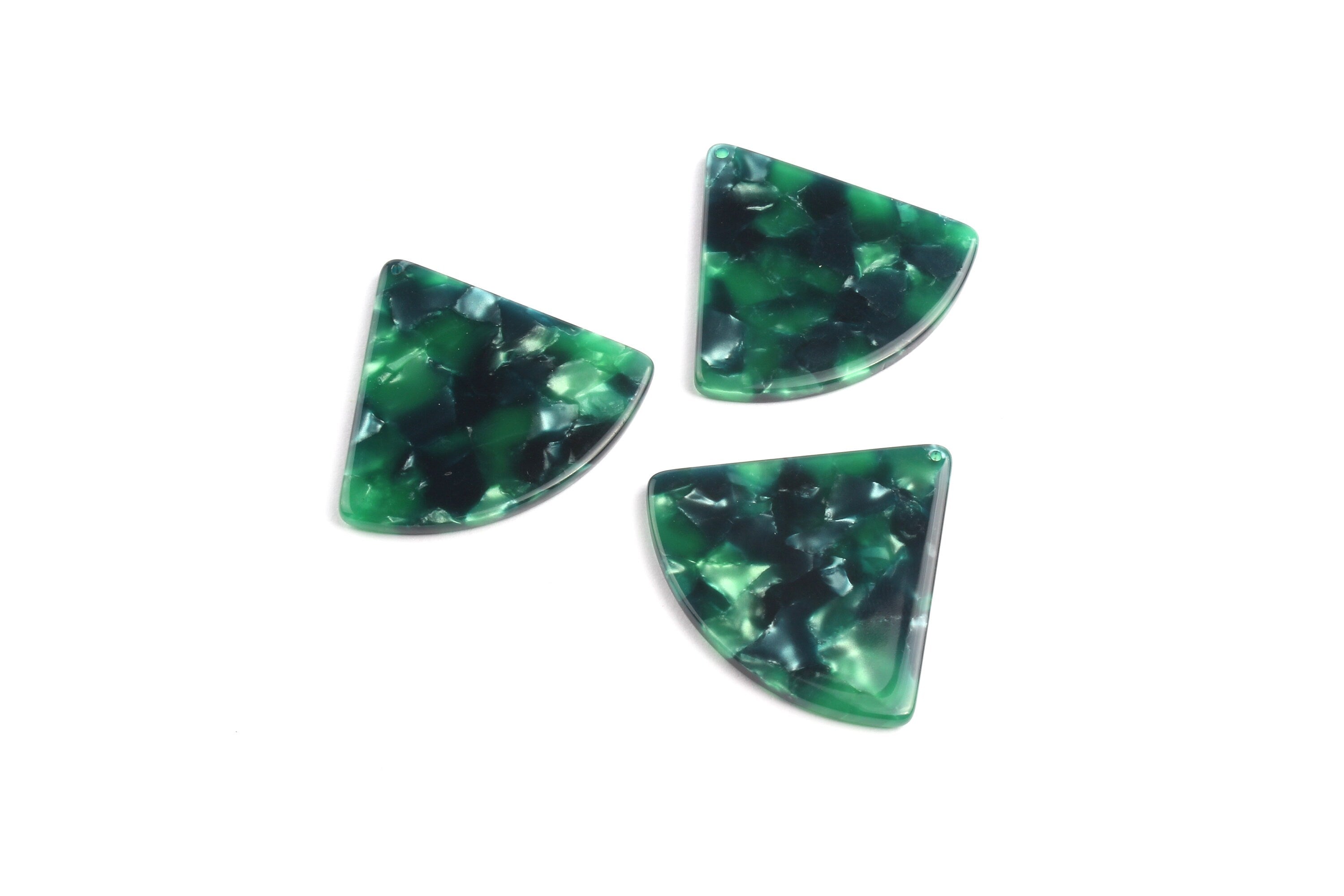 Acetate Fan Charms - Pizza Slice Earrings and Pendant - Earring Findings - Jewelry Necklace - Color Code: A13 - 31.2x34.5mm - AC1081H - DOMEDBAZAAR