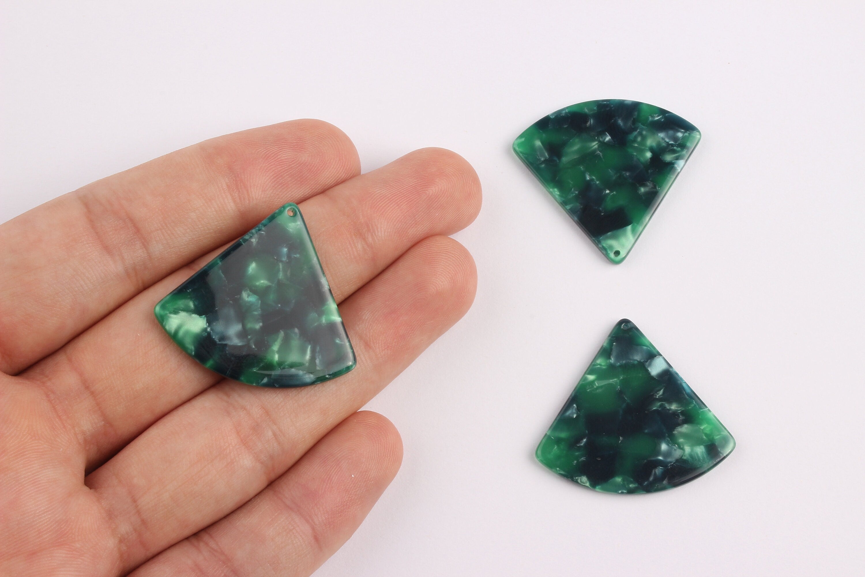 Acetate Fan Charms - Pizza Slice Earrings and Pendant - Earring Findings - Jewelry Necklace - Color Code: A13 - 31.2x34.5mm - AC1081H - DOMEDBAZAAR