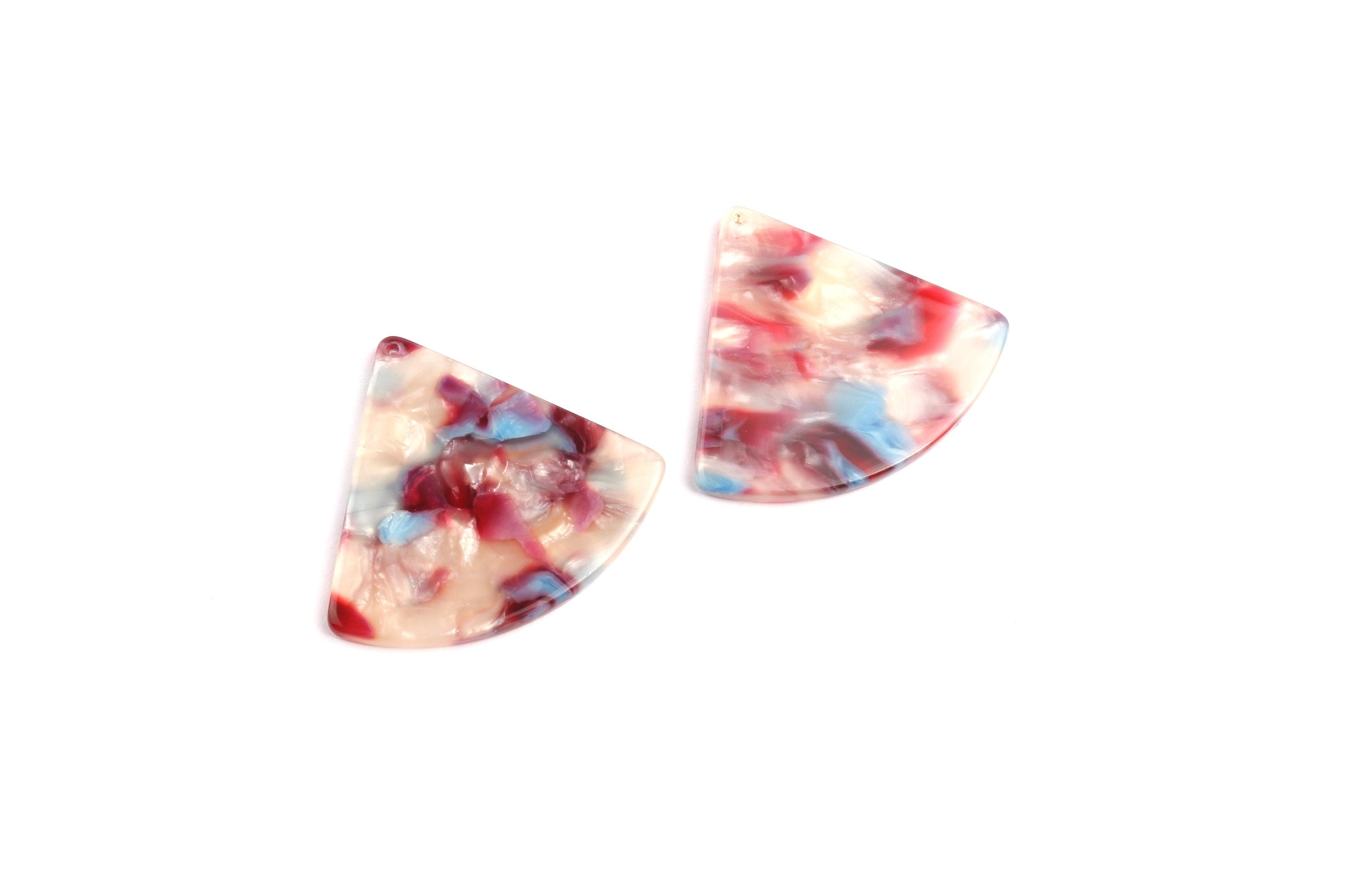 Acetate Fan Charms - Pizza Slice Earrings and Pendant - Earring Findings - Jewelry Necklace - Color code: A52 - 31.2x34.5mm - AC1081J - DOMEDBAZAAR