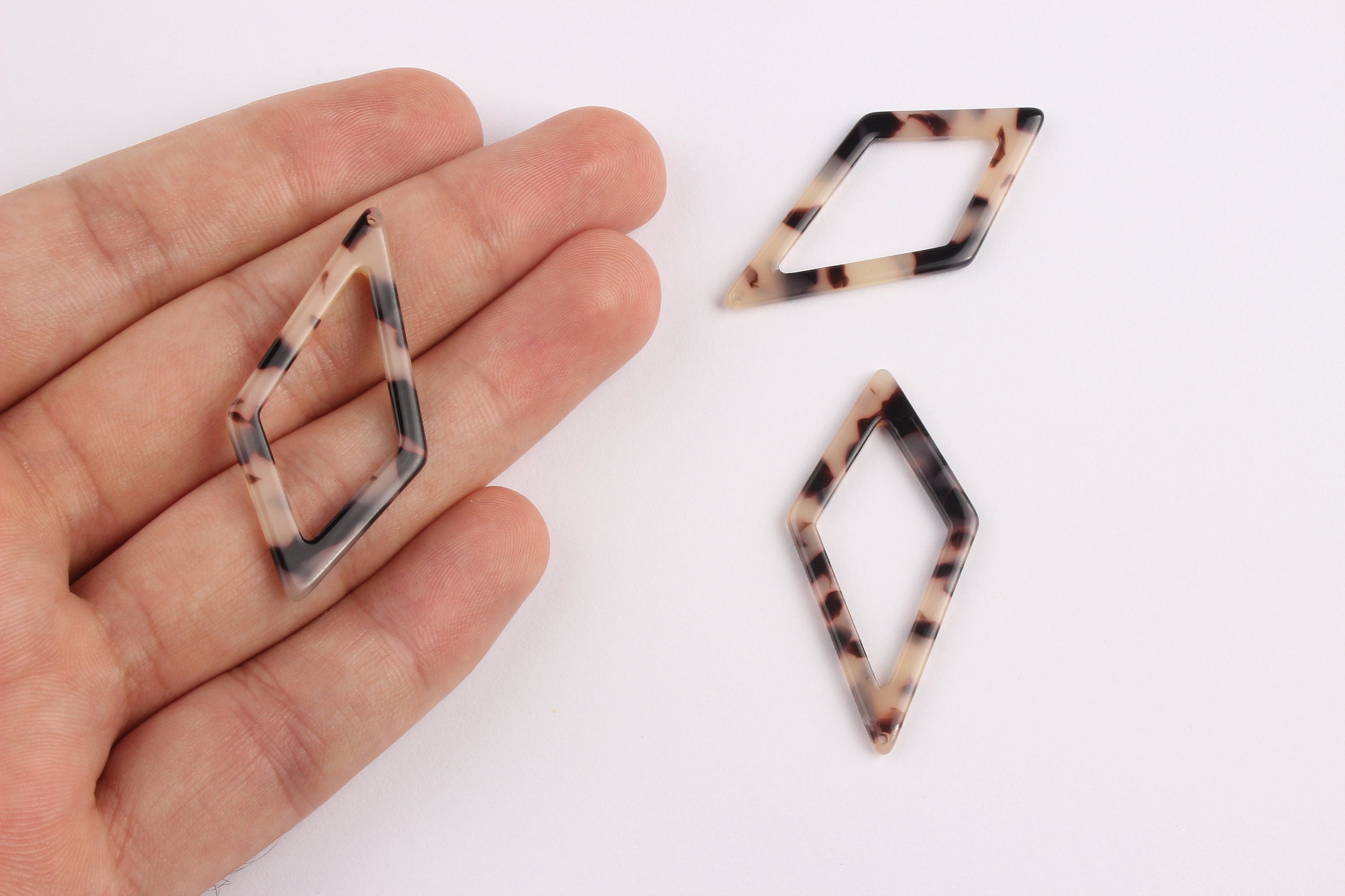 Acetate Diamond Charms - Diamond Earrings and Pendant - Earring Findings - Jewelry Supplies - Color Code: A07 - 46x22.5mm - AC1082B - DOMEDBAZAAR