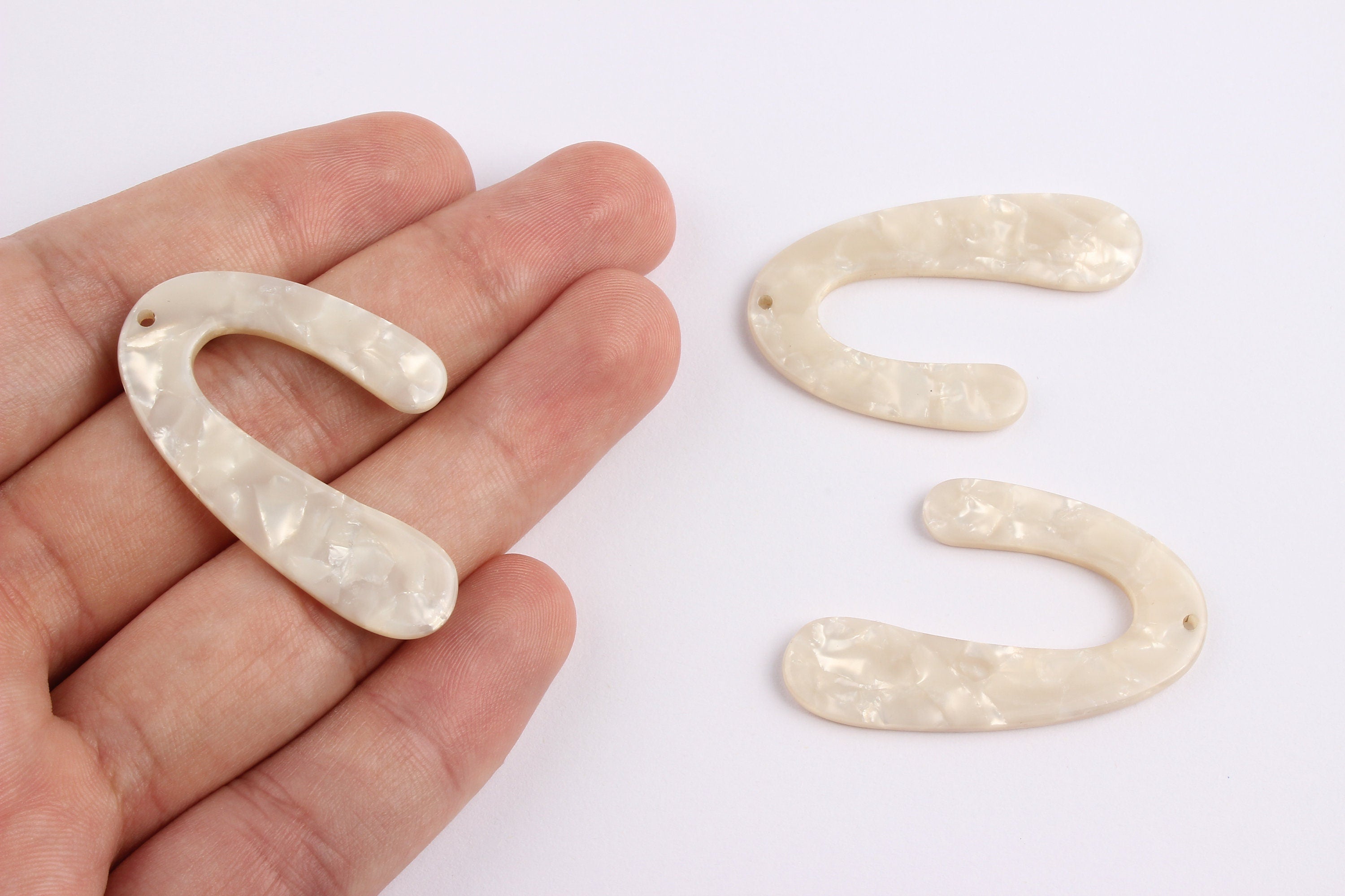 Acetate U Charms - U Earrings and Pendant - Earring Findings - Necklace Pendant - Color Code: A12 - 44.1x29.9mm - AC1083D - DOMEDBAZAAR