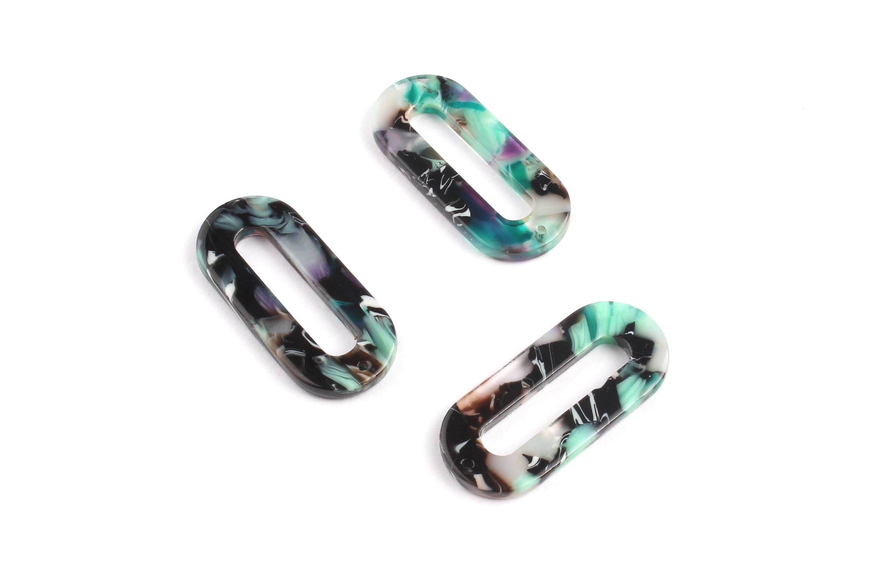 Acetate Oval & Zero Charms - Oval Earrings and Pendant - Earring Findings - Jewelry Supplies - Color Code: A54 - 30x13.5x2.6mm - AC1033L - DOMEDBAZAAR
