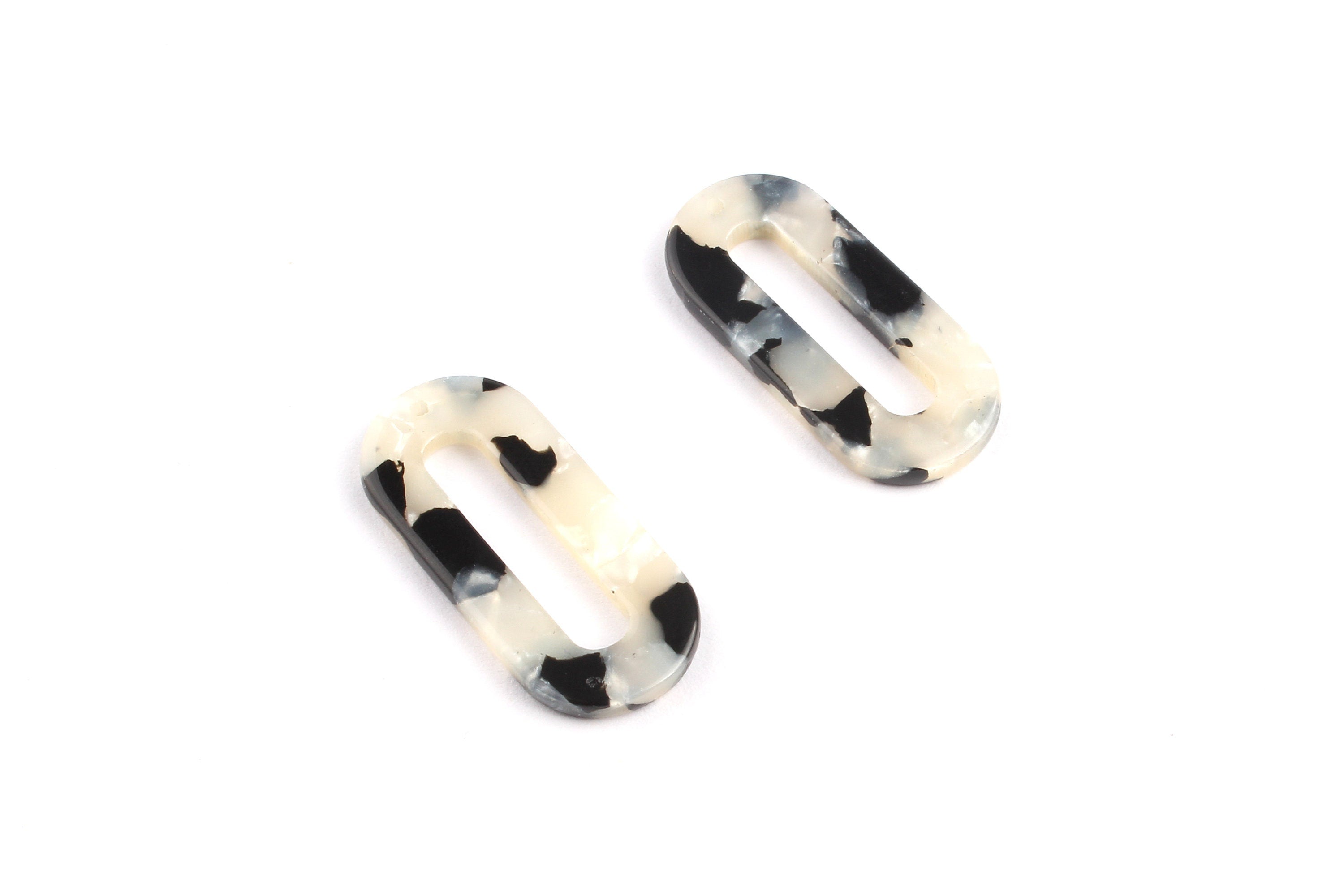 Acetate Oval & Zero Charms - Oval Earrings and Pendant - Earring Findings - Jewelry Supplies - Color Code: A15 - 30x13.5x2.6mm - AC1033N - DOMEDBAZAAR
