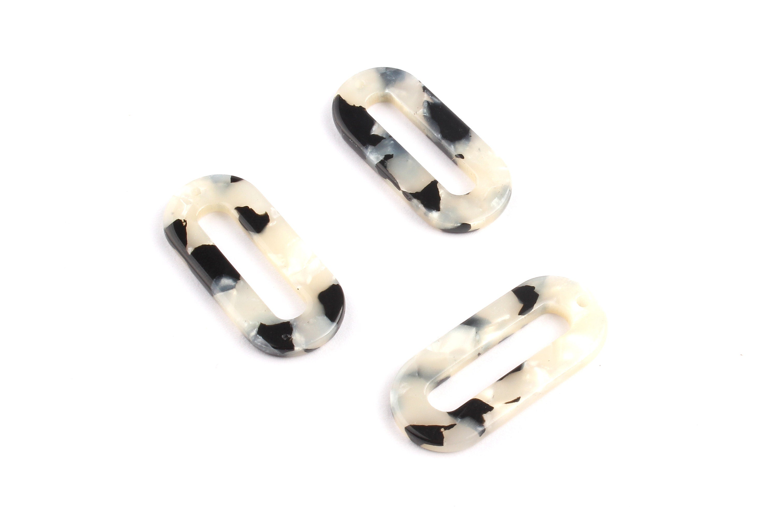 Acetate Oval & Zero Charms - Oval Earrings and Pendant - Earring Findings - Jewelry Supplies - Color Code: A15 - 30x13.5x2.6mm - AC1033N - DOMEDBAZAAR