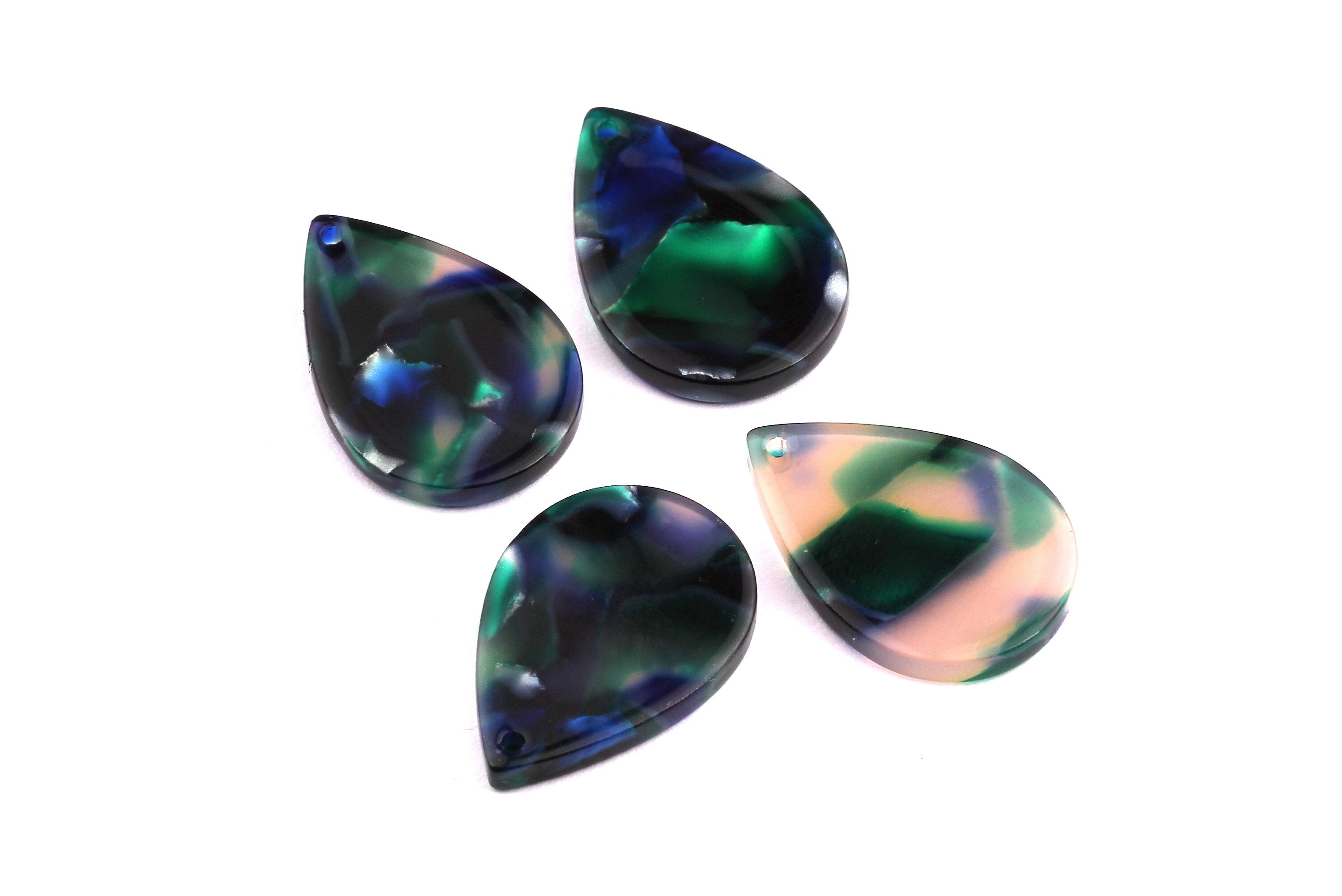 Acetate Drop Charms - Drop Earrings and Pendant - Earring Findings - Jewelry Supplies - Color Code: A18 - 21x2.5 mm - AC1024E - DOMEDBAZAAR