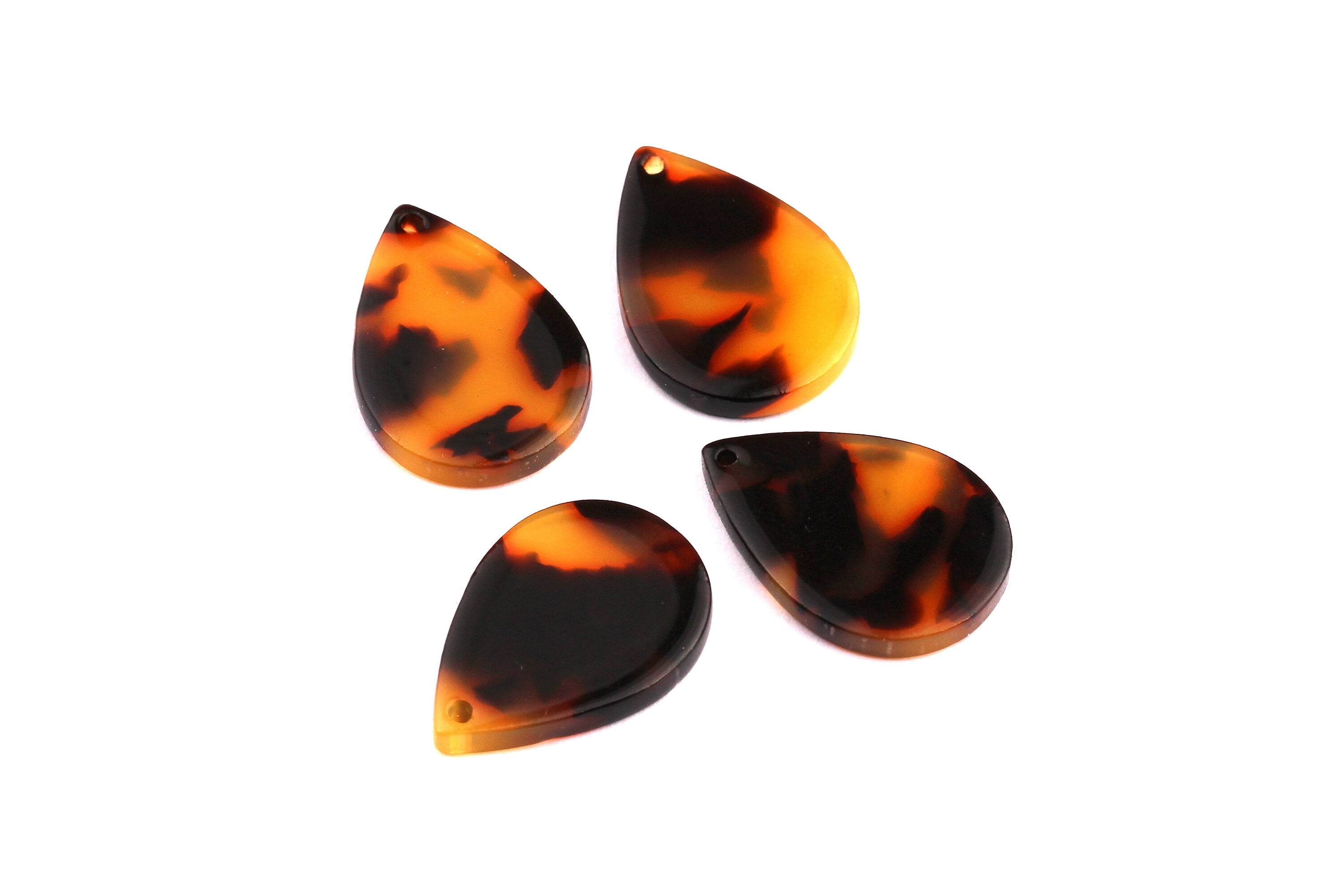Acetate Drop Charms - Tortoise Shell Earrings - Drop Pendant - Jewelry Making Supplies - Color Code: A01 - 21x2.5 mm - AC1024F - DOMEDBAZAAR