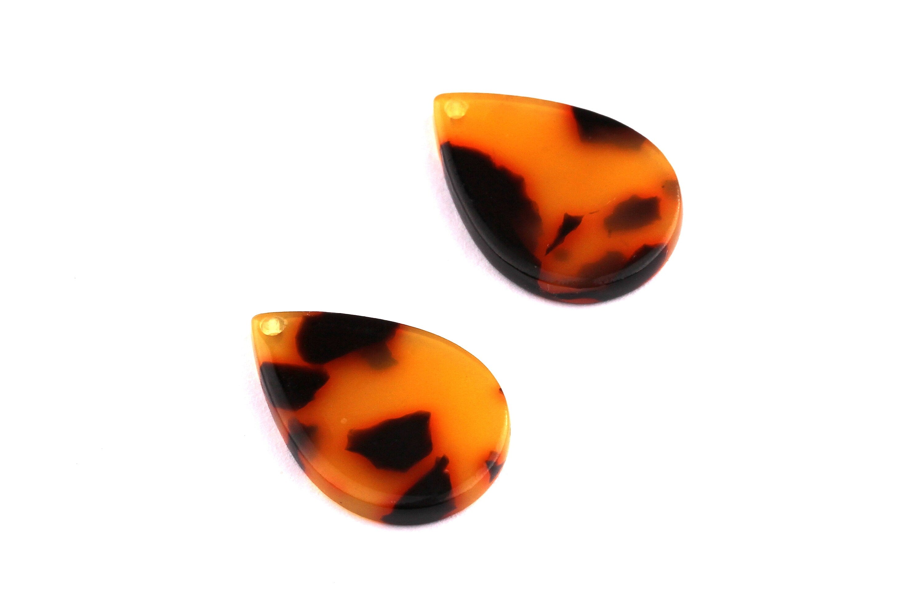 Acetate Drop Charms - Tortoise Shell Earrings - Drop Pendant - Jewelry Making Supplies - Color Code: A01 - 21x2.5 mm - AC1024F - DOMEDBAZAAR
