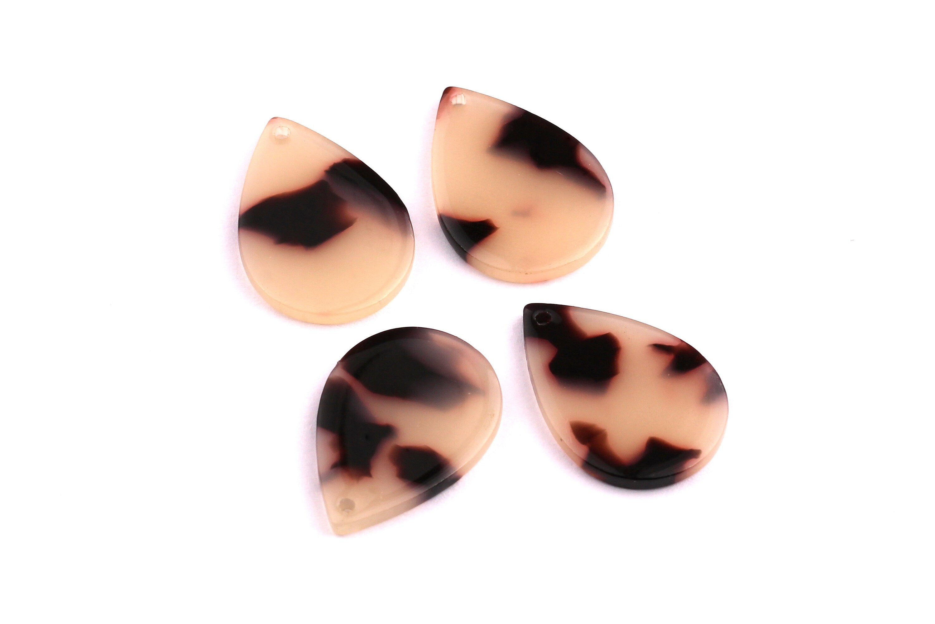 Acetate Drop Charms - Blonde Tortoise Shell Earrings - Drop Earrings and Pendant - Earring Findings - Color Code: A07 - 21x2.5 mm - AC1024G - DOMEDBAZAAR