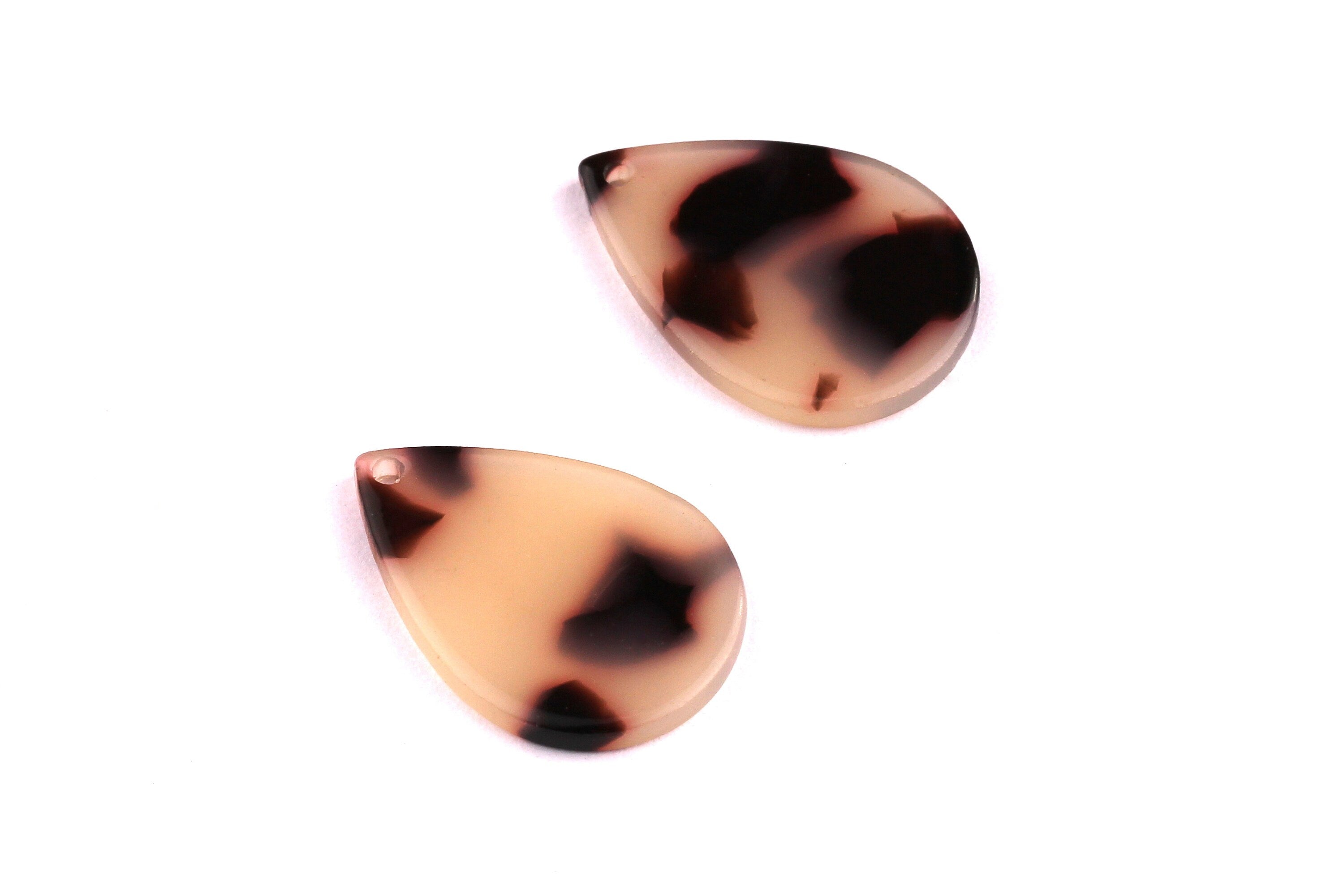 Acetate Drop Charms - Blonde Tortoise Shell Earrings - Drop Earrings and Pendant - Earring Findings - Color Code: A07 - 21x2.5 mm - AC1024G - DOMEDBAZAAR