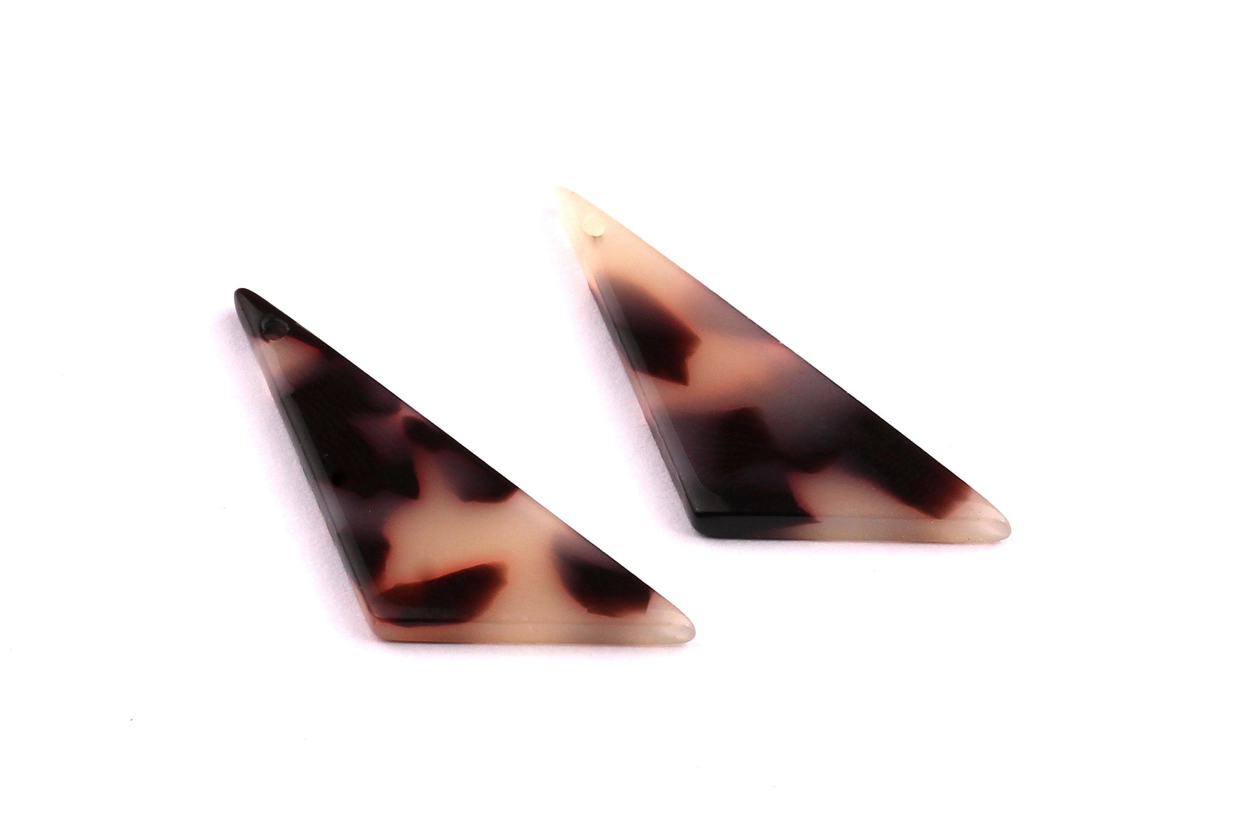 Acetate Triangle Charms - Blonde Tortoise Shell Earrings - Triangle Earrings and Pendant - Color Code: A07 - 32x11x2mm - AC1027L - DOMEDBAZAAR
